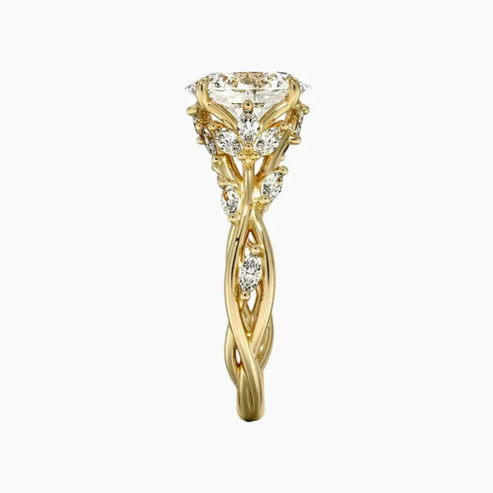 Melia Oval Designer 3 Carat Lab Grown Diamond Engagement Ring in 14K Rose Gold