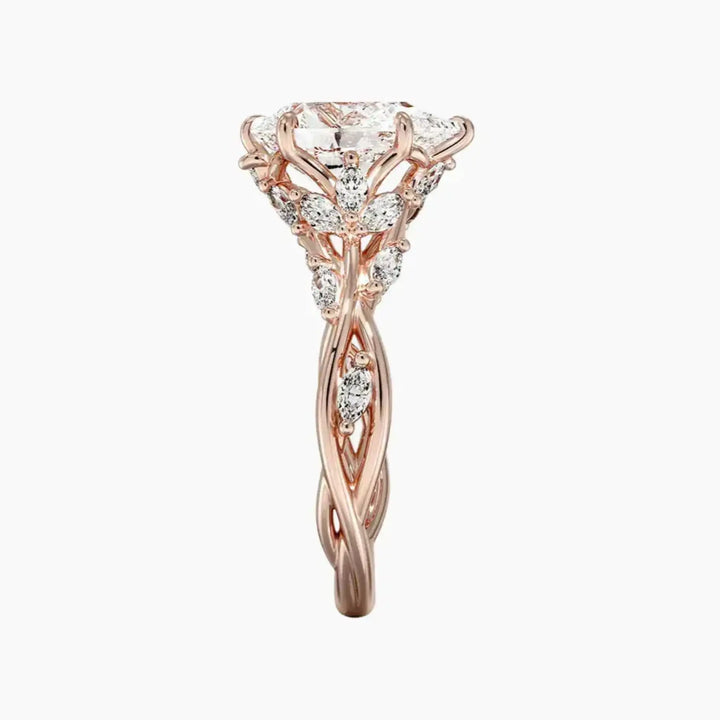 Melia Pear Designer 1.5 Carat Lab Grown Diamond Engagement Ring in 18K White Gold