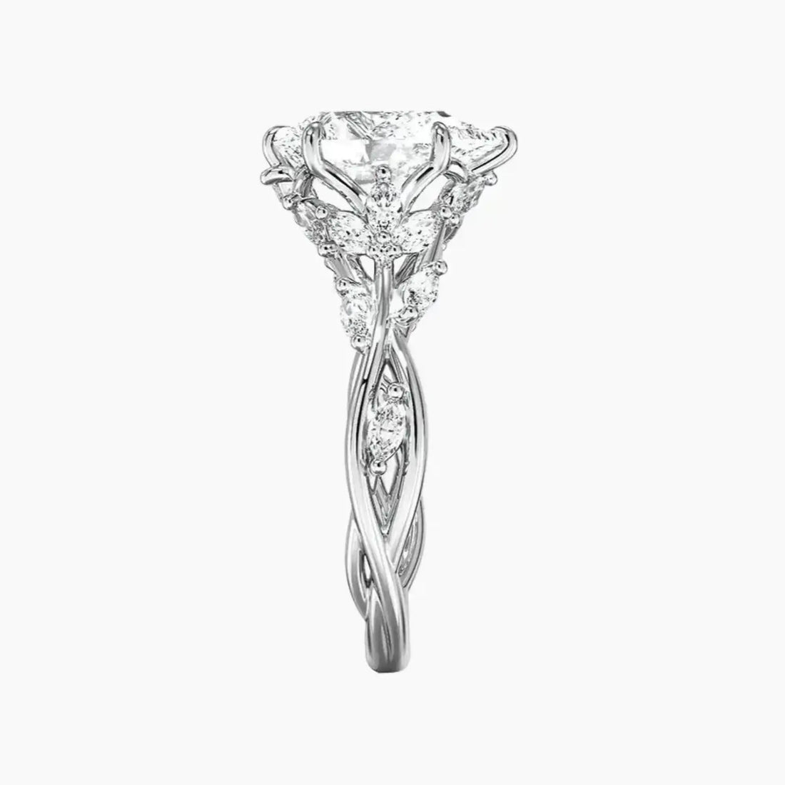 Melia Pear Designer 2 Carat Lab Grown Diamond Engagement Ring in 18K Rose Gold