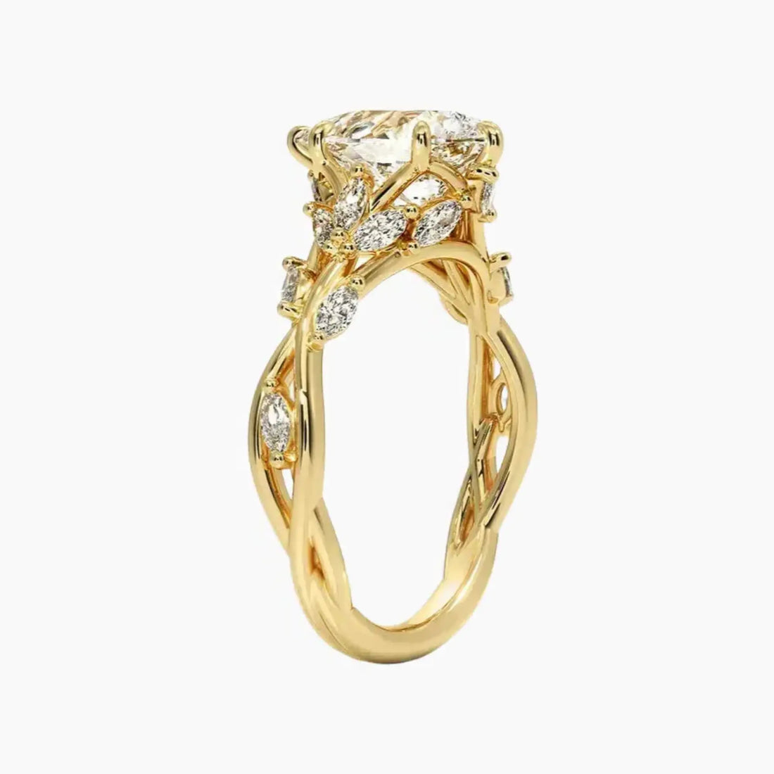 Melia Pear Designer 1 Carat Lab Grown Diamond Engagement Ring in 18K White Gold