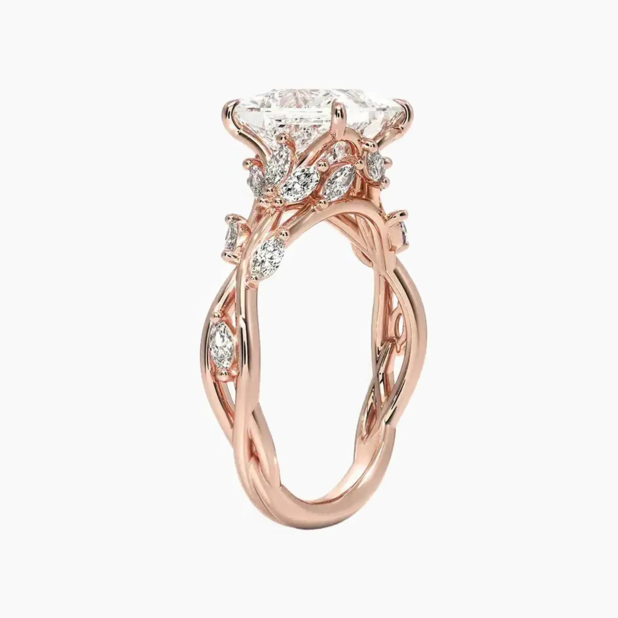 Melia Princess Designer 1 Carat Lab Grown Diamond Engagement Ring in 18K Yellow Gold