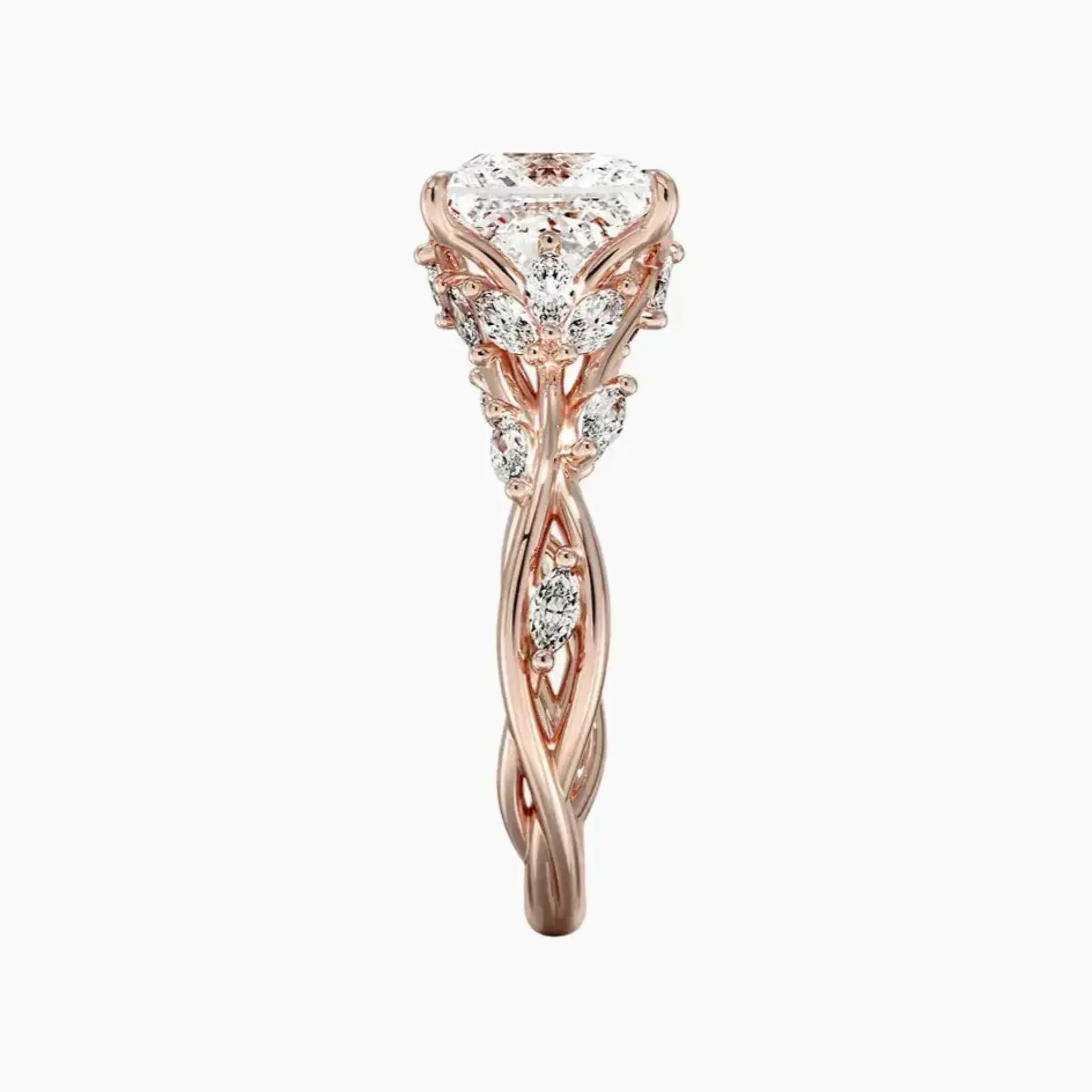 Melia Princess Designer Diamond Ring Setting in 14K White Gold