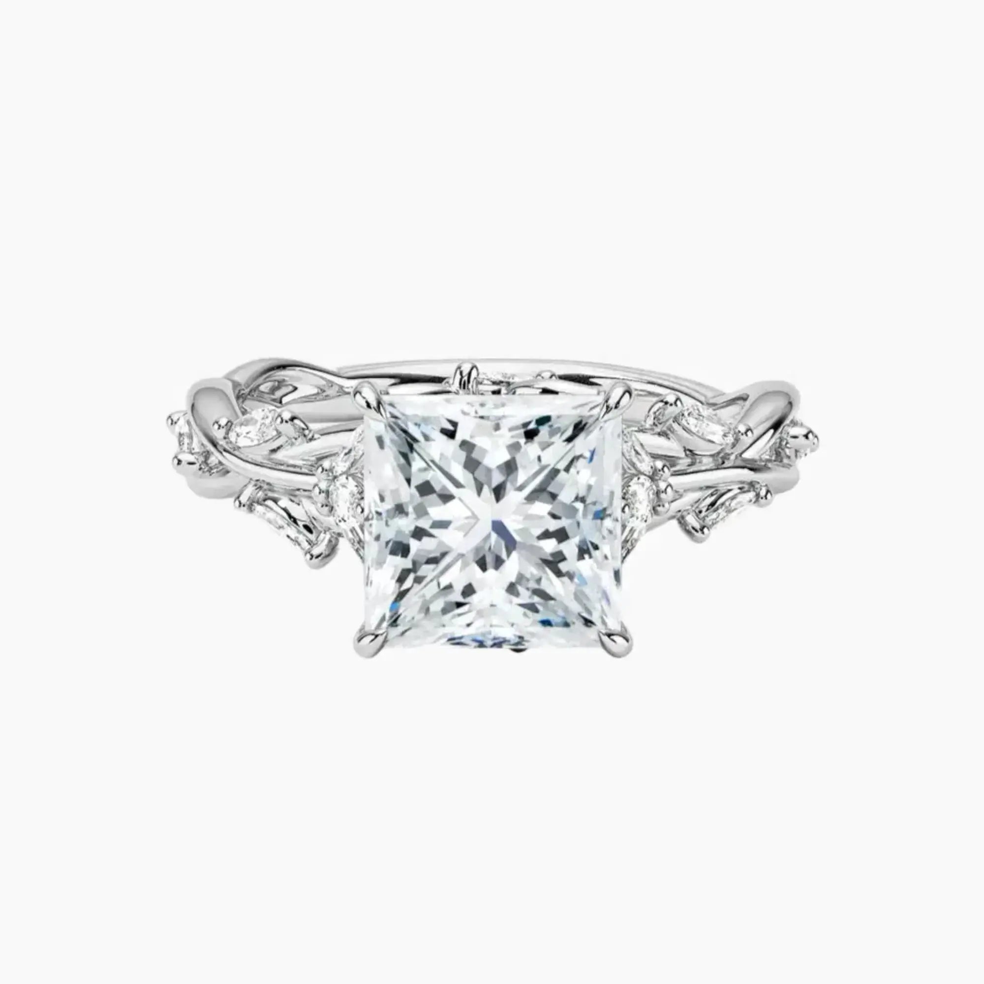Melia Princess Designer Diamond Ring Setting in 14K Rose Gold