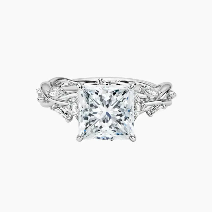 Melia Princess Designer 1.5 Carat Lab Grown Diamond Engagement Ring in 14K White Gold