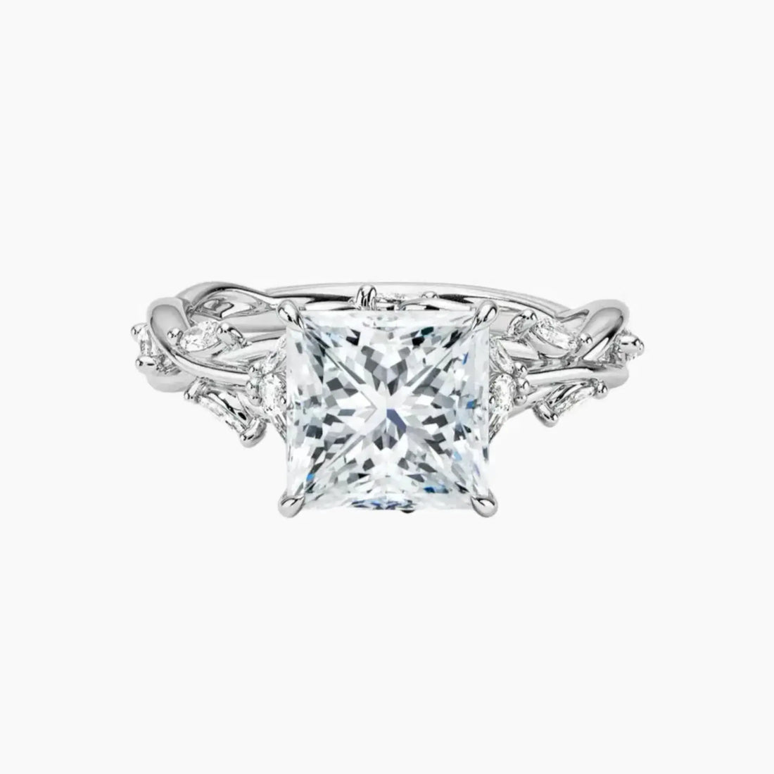 Melia Princess Designer 3 Carat Lab Grown Diamond Engagement Ring in 14K Yellow Gold
