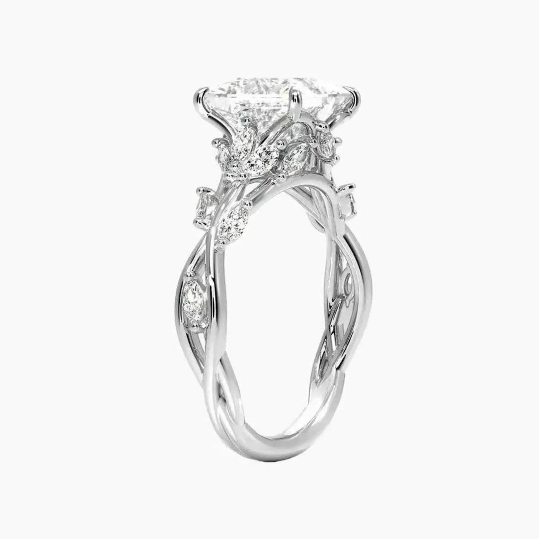 Melia Princess Designer 2 Carat Lab Grown Diamond Engagement Ring in 18K White Gold