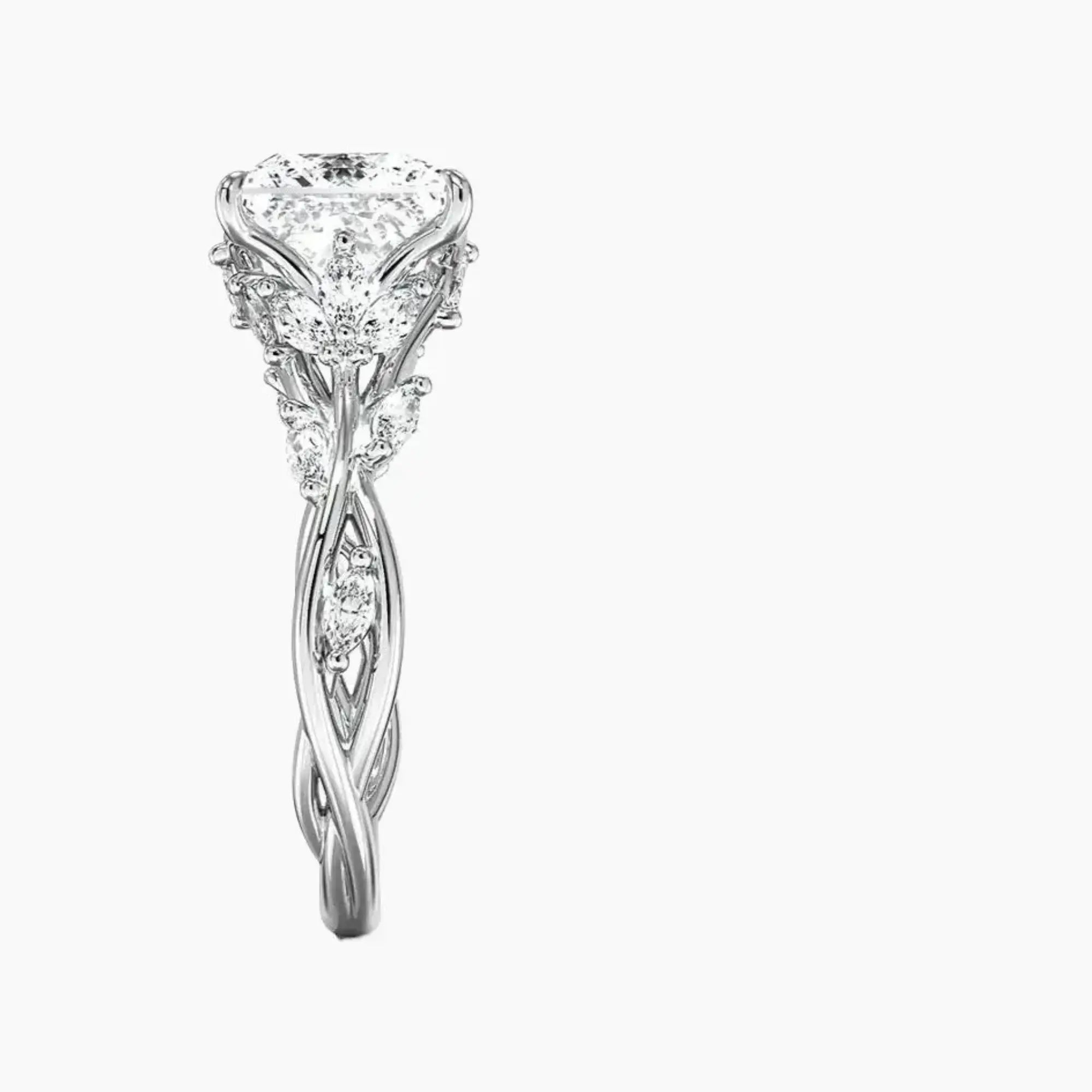 Melia Princess Designer 2 Carat Lab Grown Diamond Engagement Ring in 18K Rose Gold