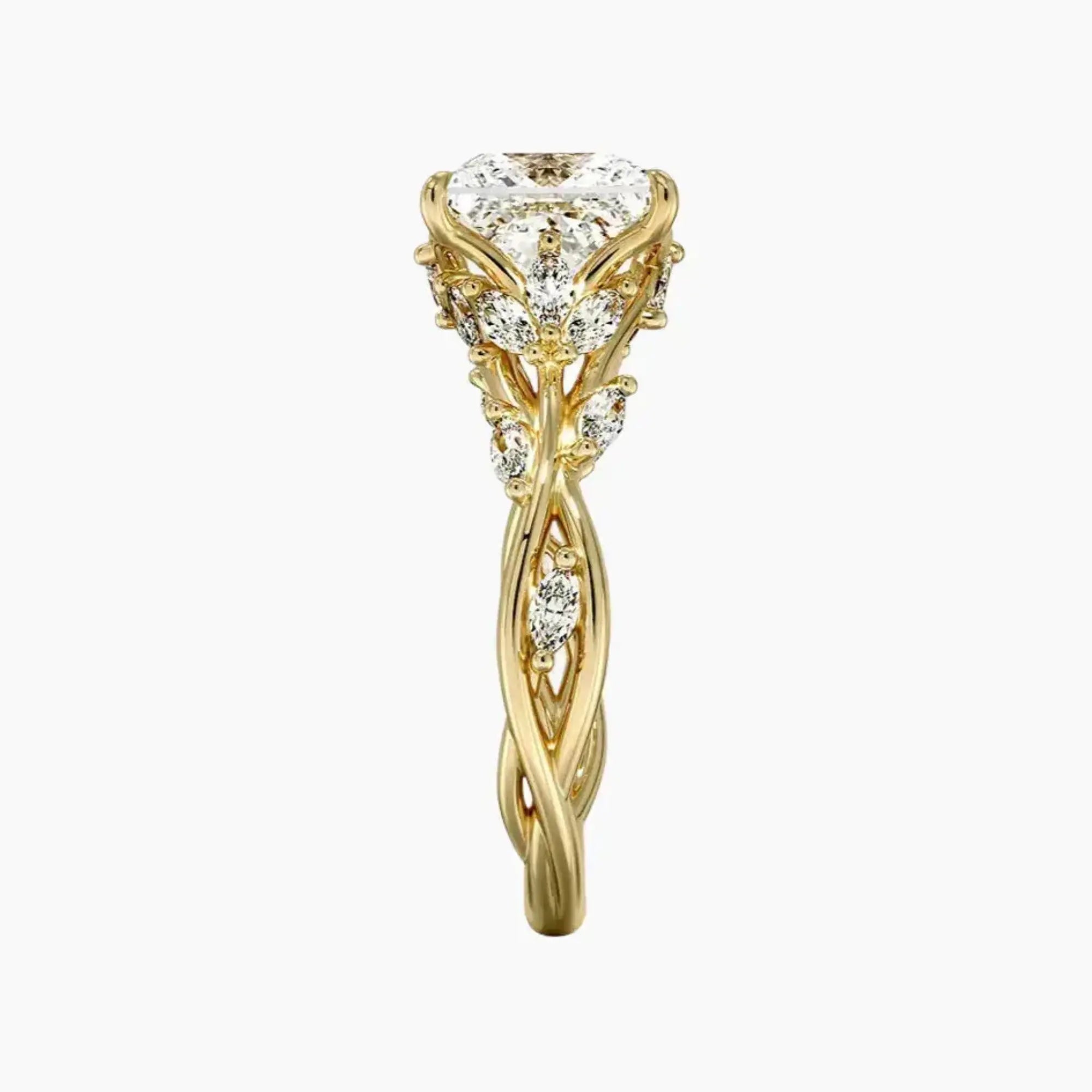 Melia Princess Designer 1.5 Carat Lab Grown Diamond Engagement Ring in 14K Rose Gold