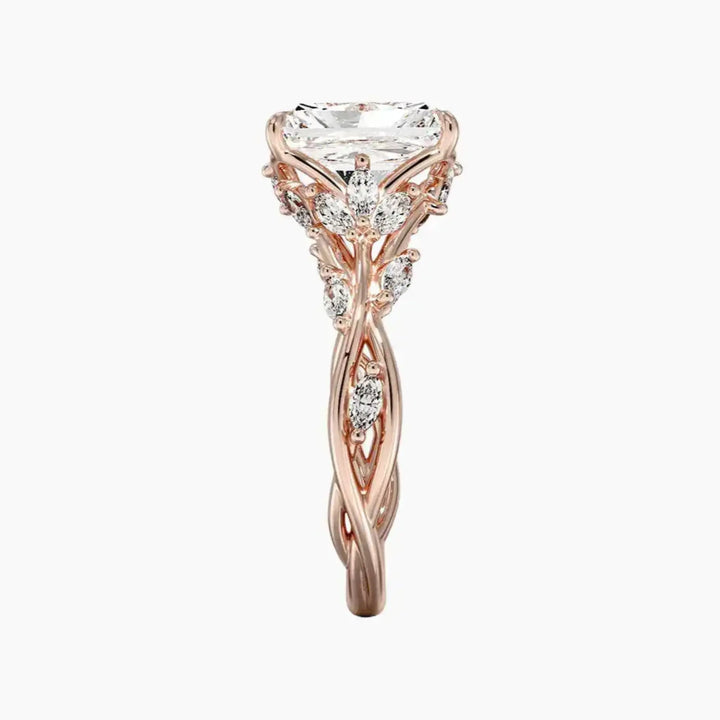 Melia Radiant Designer 2 Carat Lab Grown Diamond Engagement Ring in 14K Yellow Gold