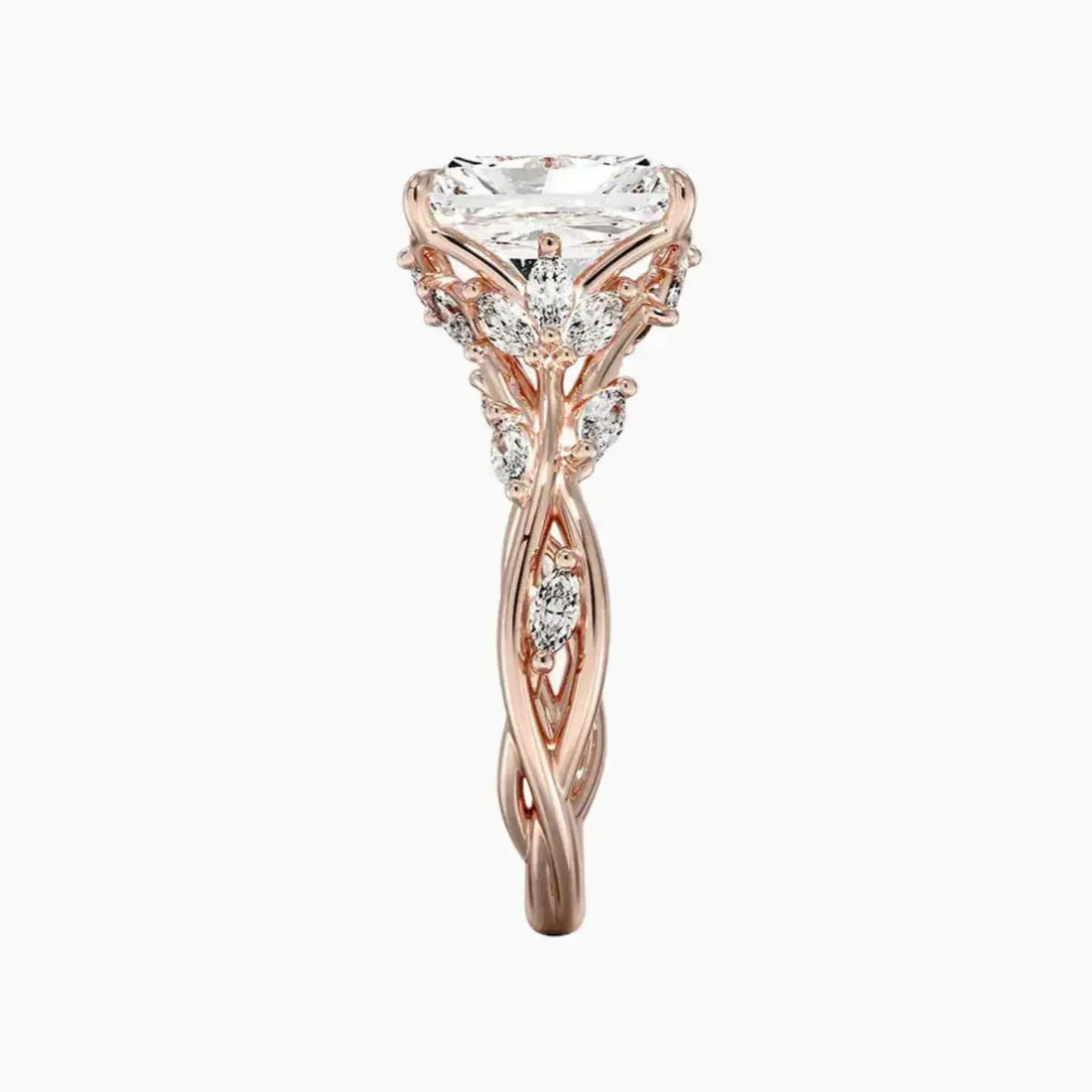 Melia Radiant Designer 1 Carat Lab Grown Diamond Engagement Ring in 14K Yellow Gold
