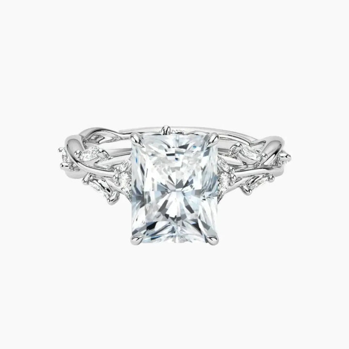 Melia Radiant Designer 2.5 Carat Lab Grown Diamond Engagement Ring in 14K White Gold
