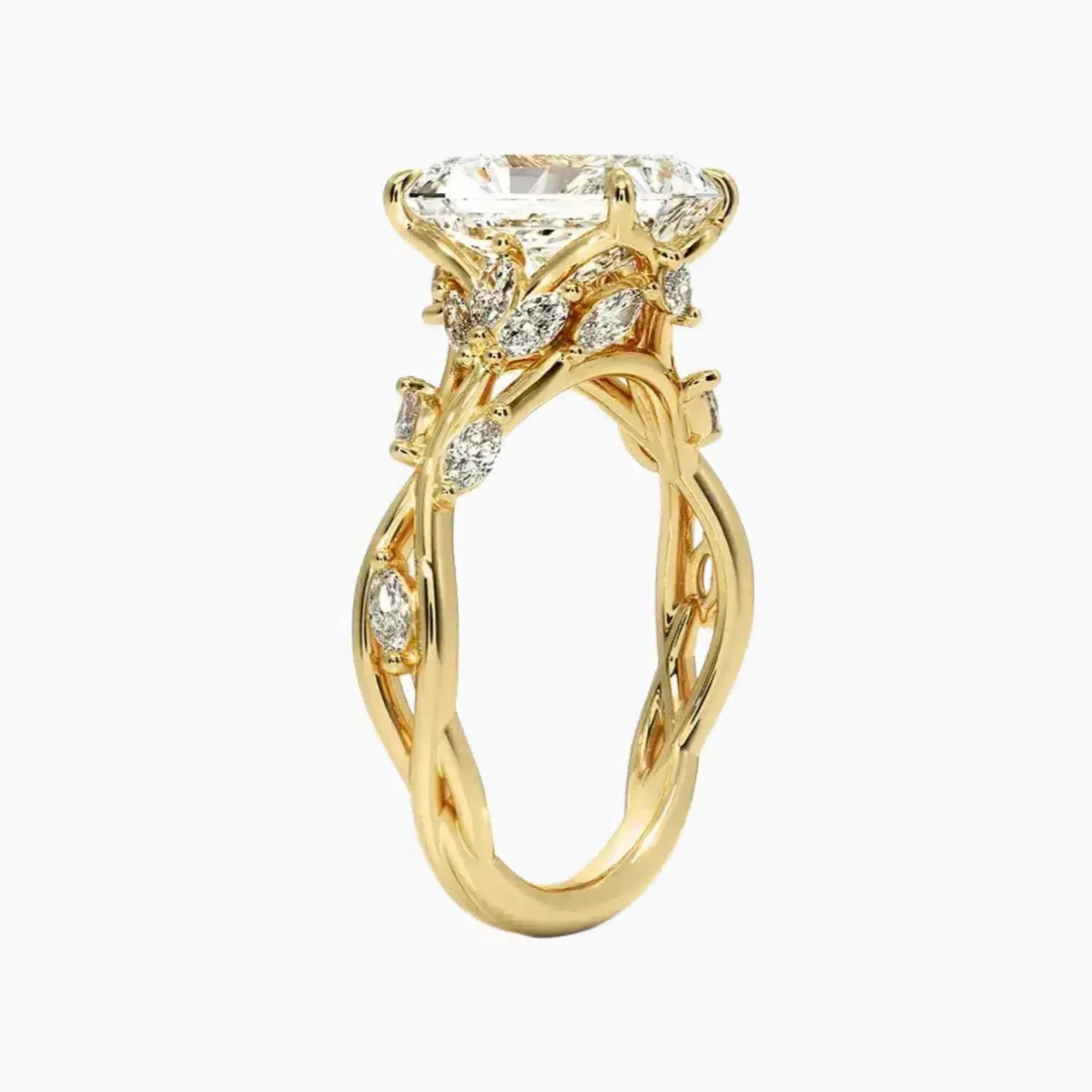 Melia Radiant Designer 2 Carat Lab Grown Diamond Engagement Ring in 18K White Gold