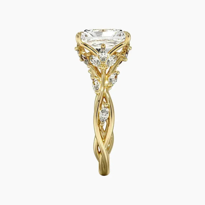 Melia Radiant Designer 2.5 Carat Lab Grown Diamond Engagement Ring in 14K Rose Gold
