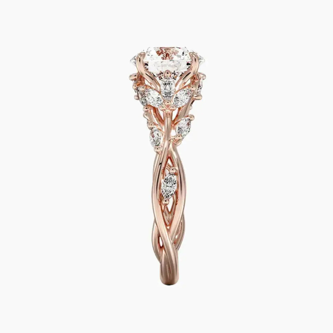 Melia Round Designer 2 Carat Lab Grown Diamond Engagement Ring in 18K Yellow Gold
