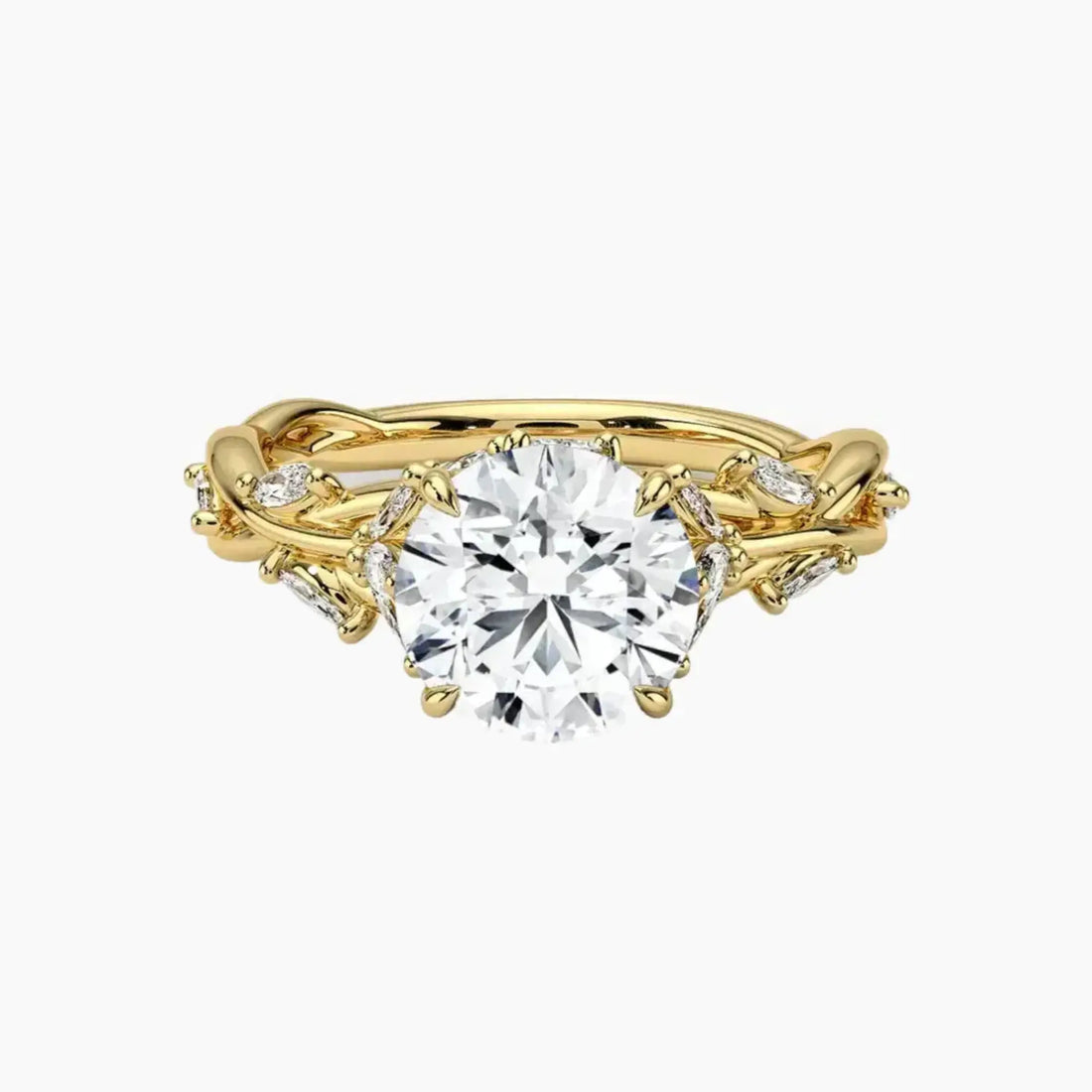 Melia Round Designer 2.5 Carat Lab Grown Diamond Engagement Ring in 14K White Gold