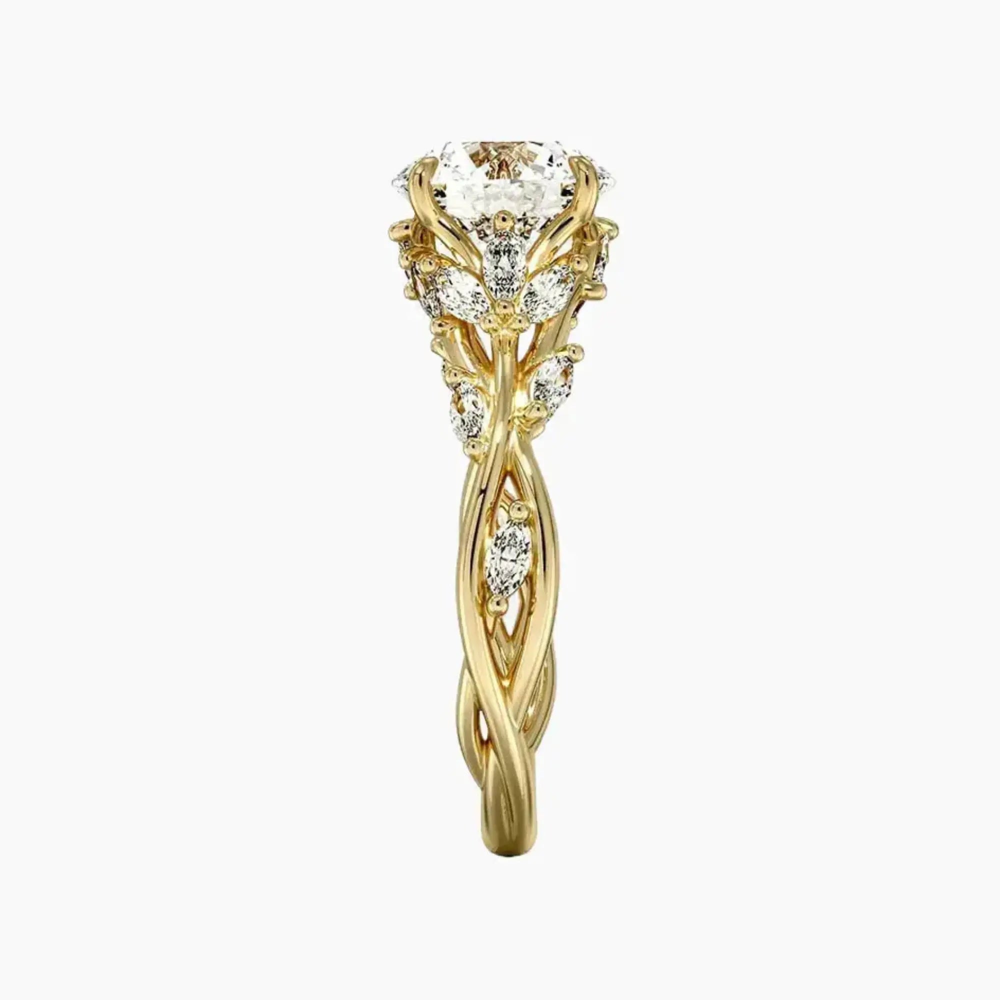 Melia Round Designer 2.5 Carat Lab Grown Diamond Engagement Ring in 14K Rose Gold