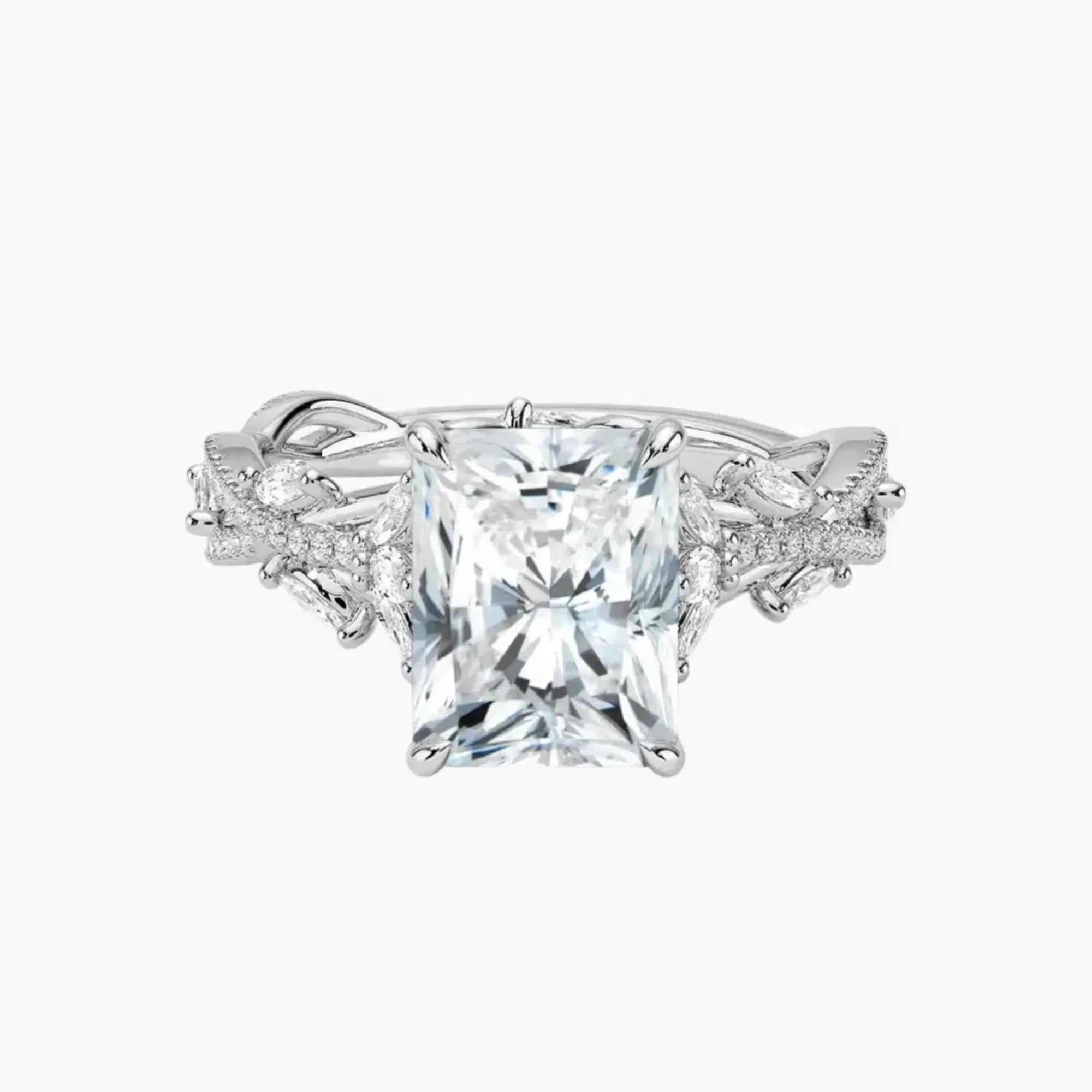 Melia Adorned Radiant Designer 1 Carat Lab Grown Diamond Engagement Ring in 14K Rose Gold