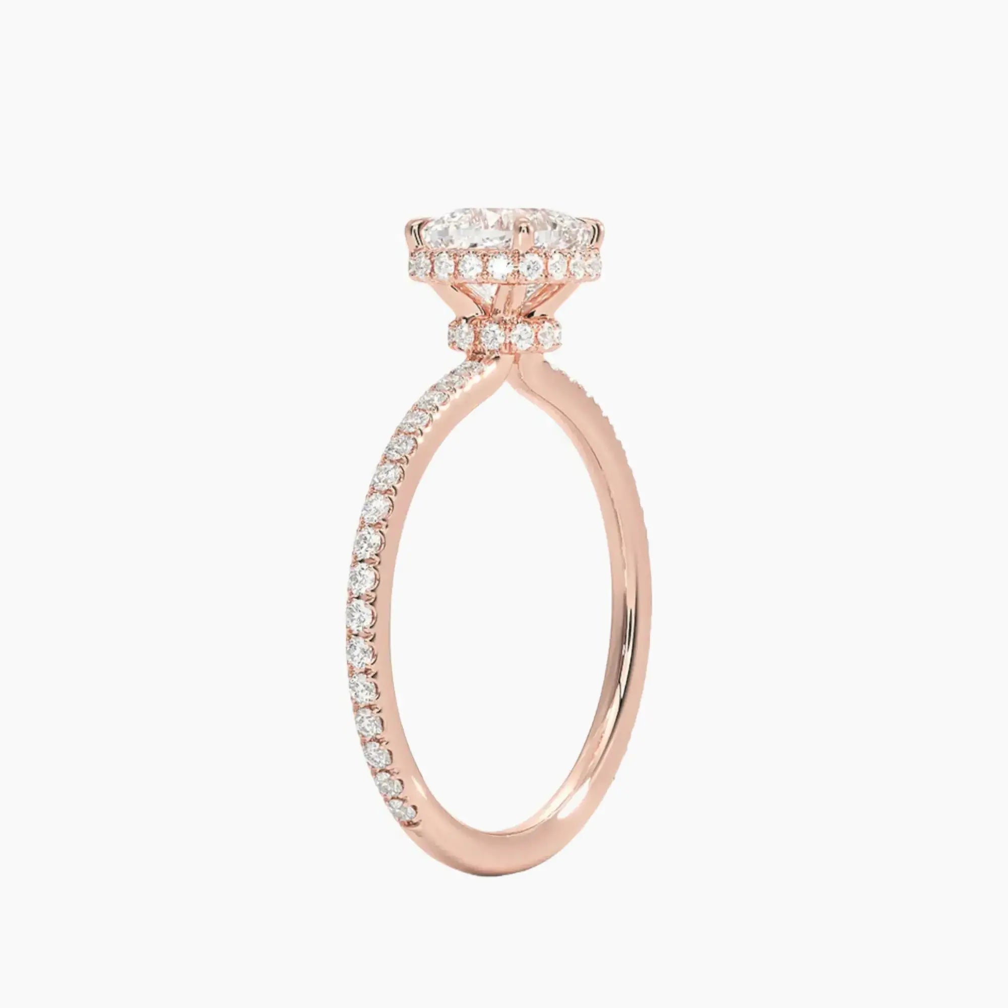 Mirabel Pave Cushion Hidden Halo Diamond Ring Setting in 14K Yellow Gold