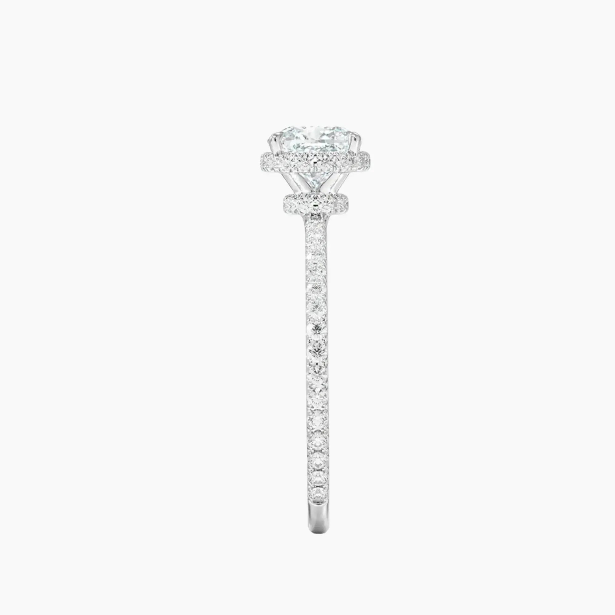 Mirabel Pave Cushion Hidden Halo 2 Carat Lab Grown Diamond Engagement Ring in 14K Rose Gold