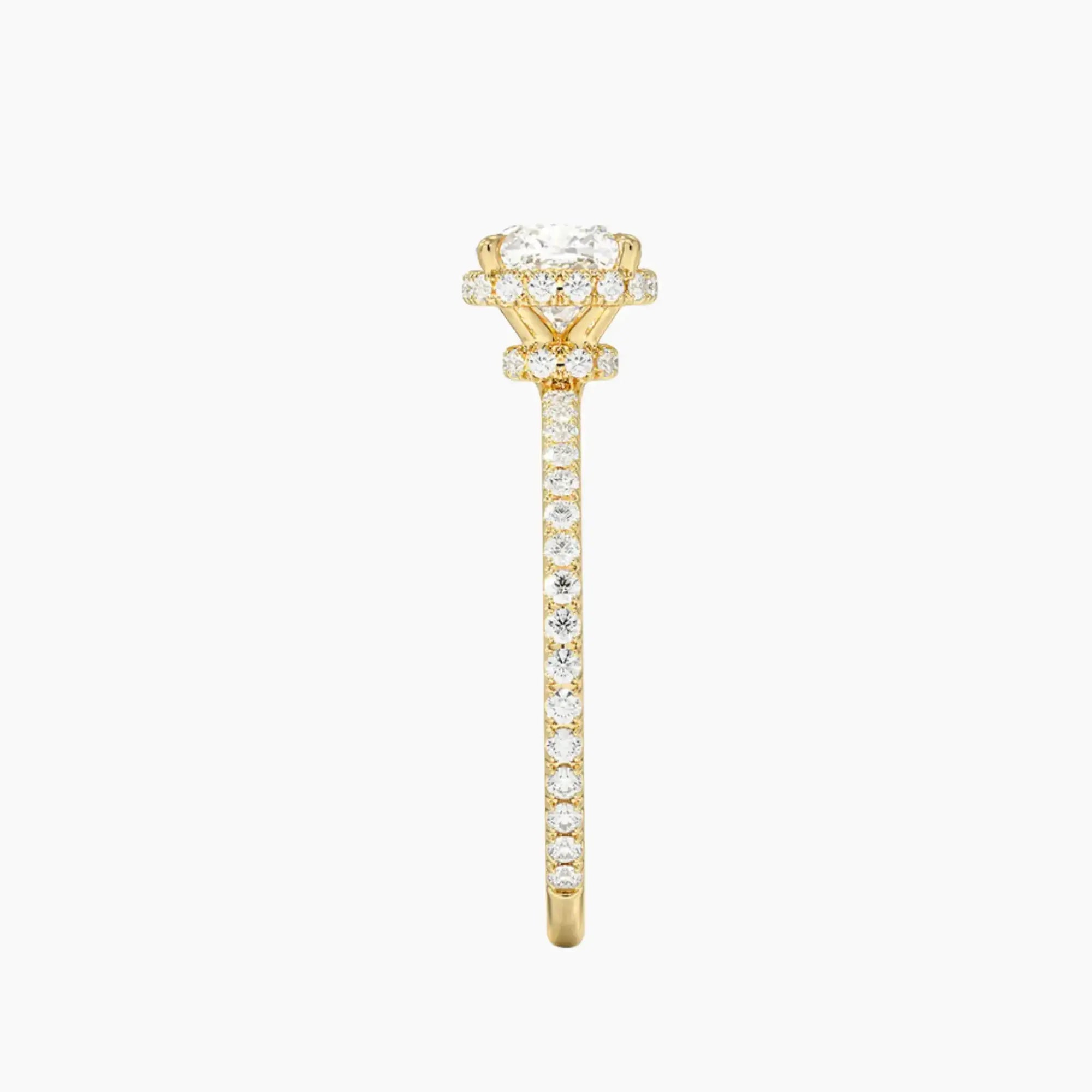 Mirabel Pave Cushion Hidden Halo 2 Carat Lab Grown Diamond Engagement Ring in 14K Rose Gold