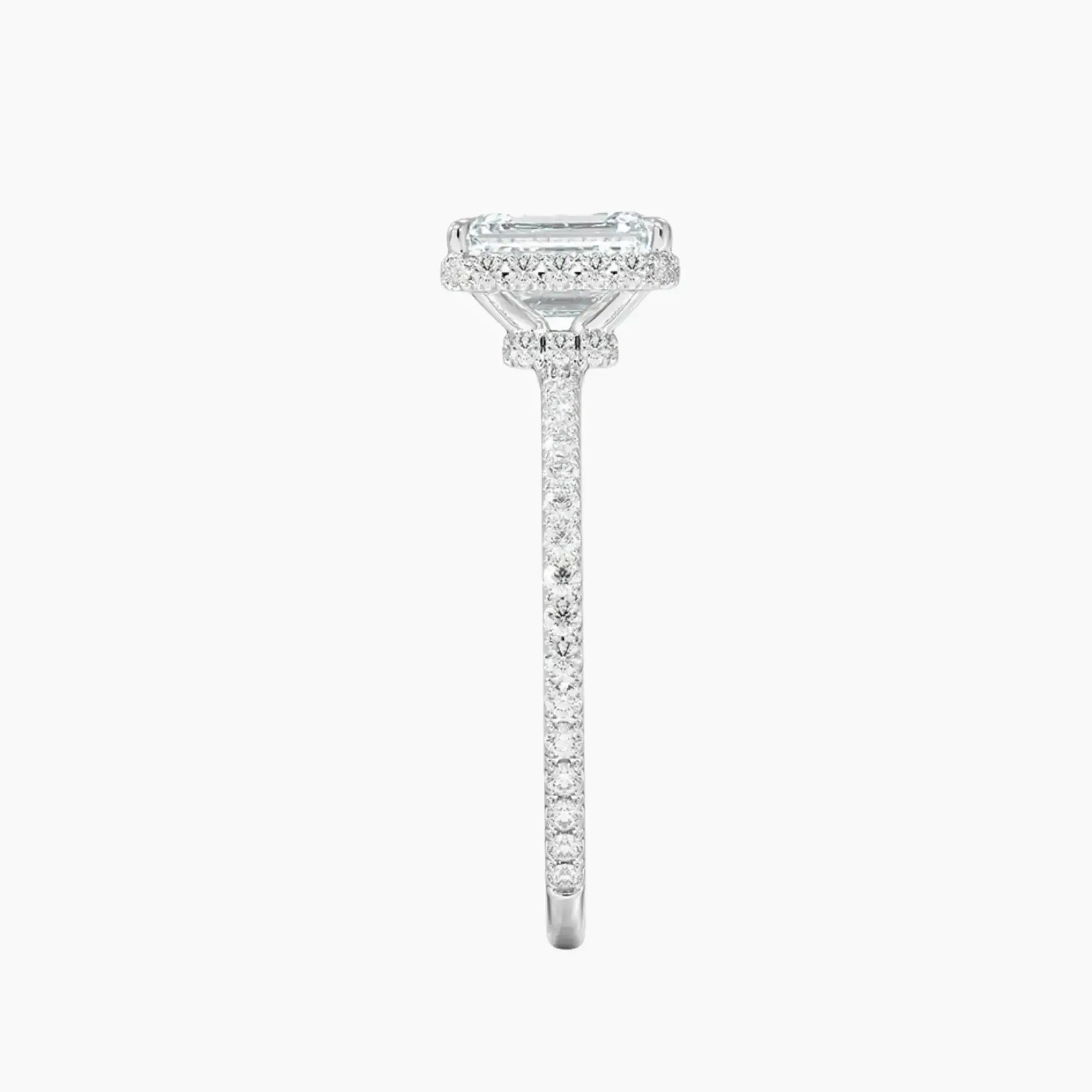 Mirabel Pave Emerald Hidden Halo 2 Carat Lab Grown Diamond Engagement Ring in 18K Rose Gold