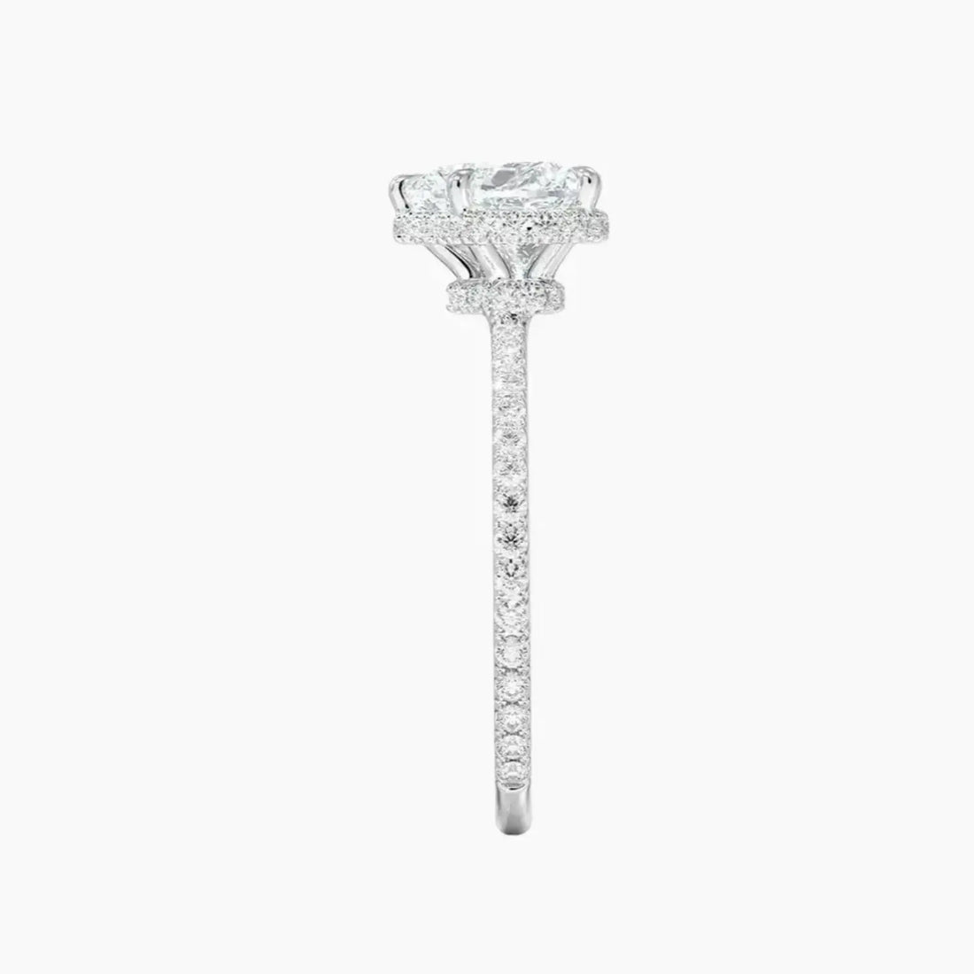 Mirabel Pave Heart Hidden Halo Diamond Ring Setting in 14K White Gold