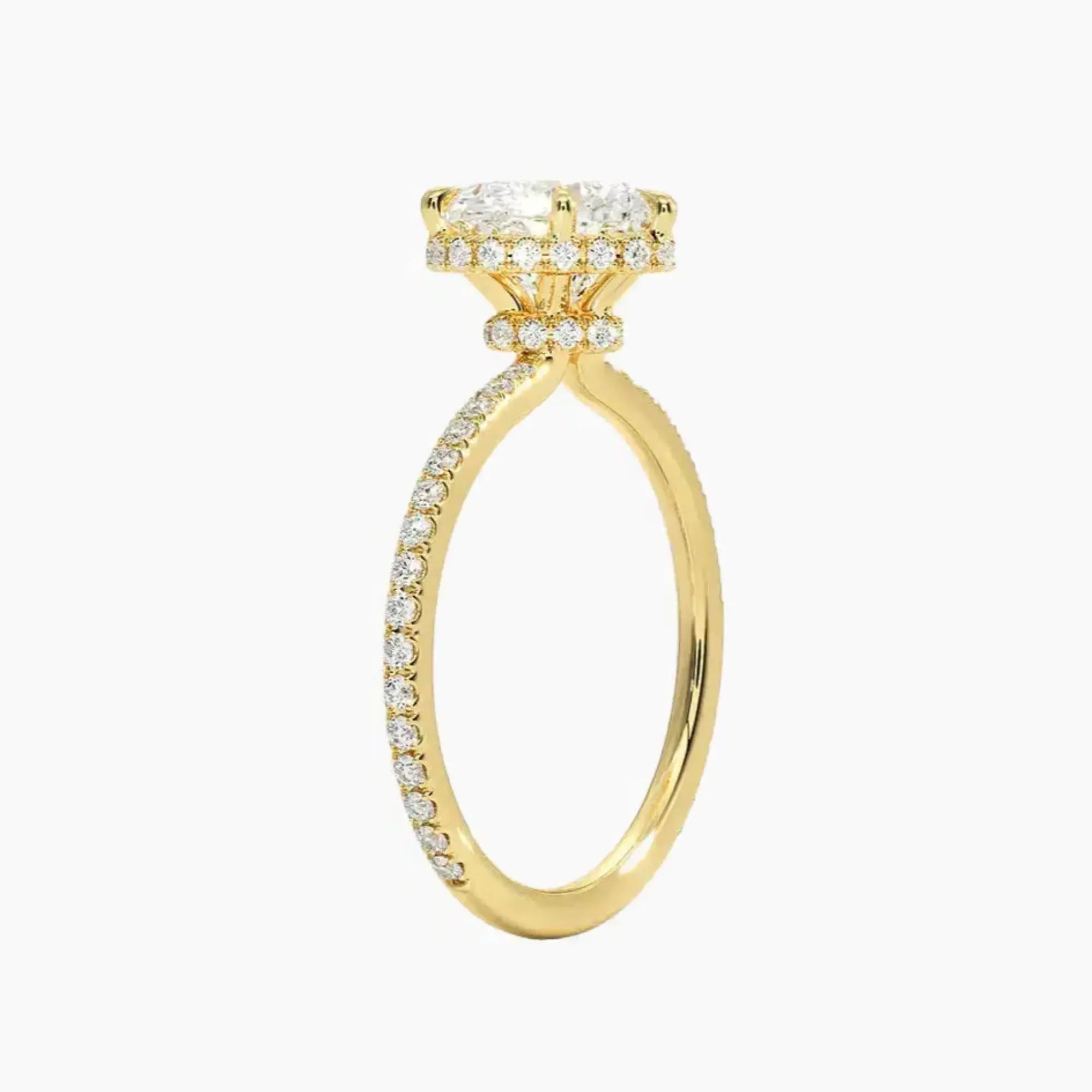 Mirabel Pave Heart Hidden Halo 2 Carat Lab Grown Diamond Engagement Ring in 14K White Gold