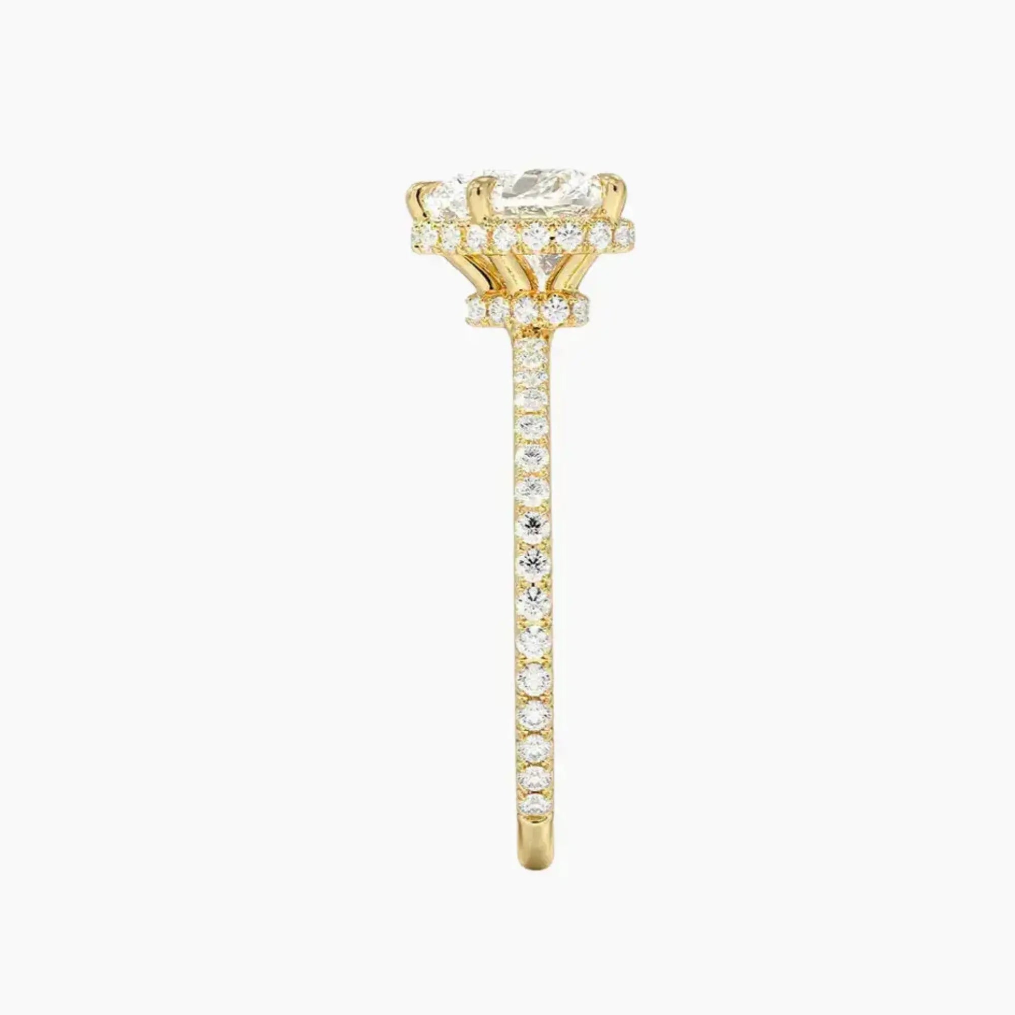 Mirabel Pave Heart Hidden Halo 1 Carat Lab Grown Diamond Engagement Ring in 14K White Gold