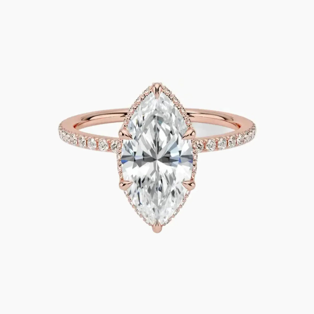 Mirabel Pave Marquise Hidden Halo 1.5 Carat Lab Grown Diamond Engagement Ring in 18K White Gold