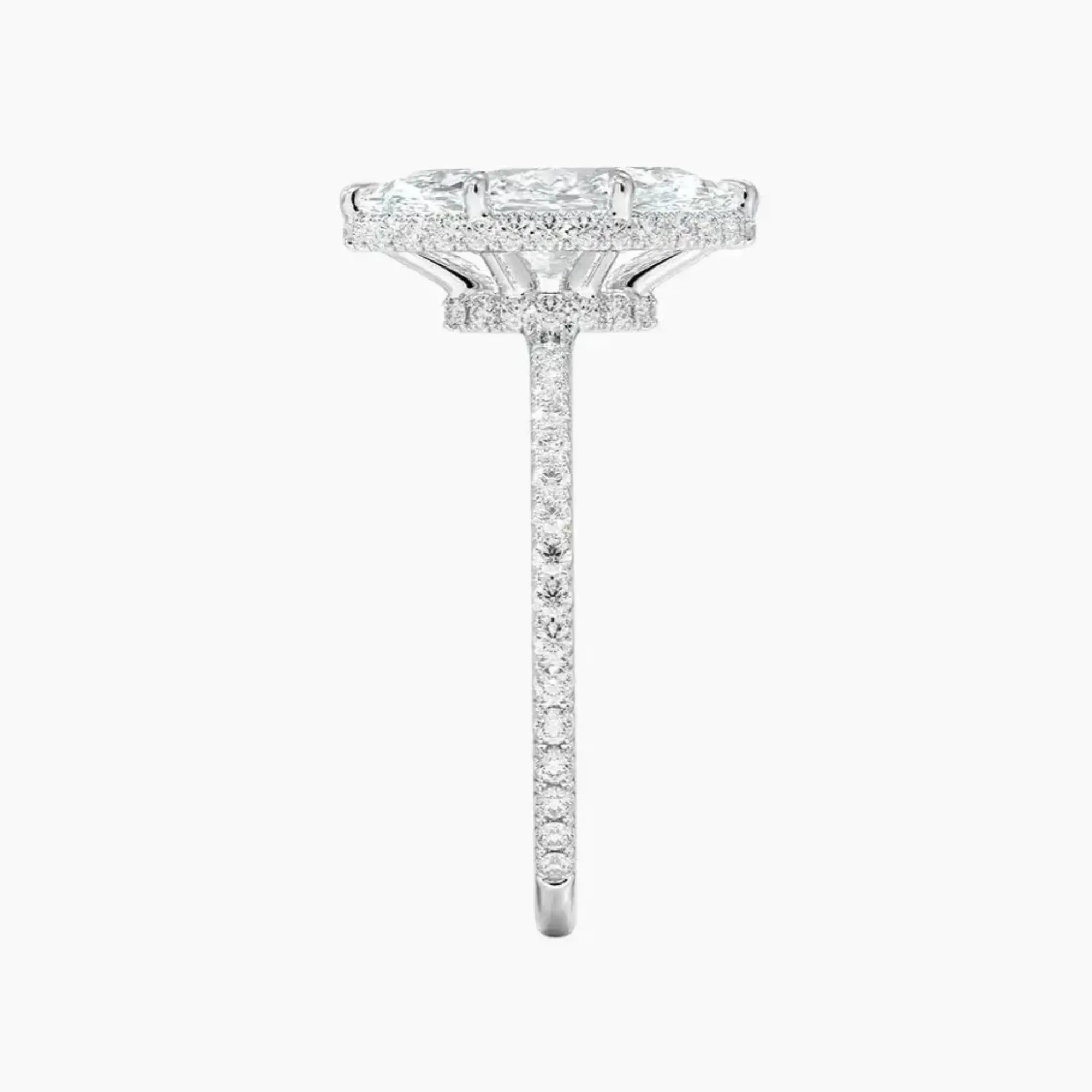 Mirabel Pave Marquise Hidden Halo 2 Carat Lab Grown Diamond Engagement Ring in 14K Rose Gold