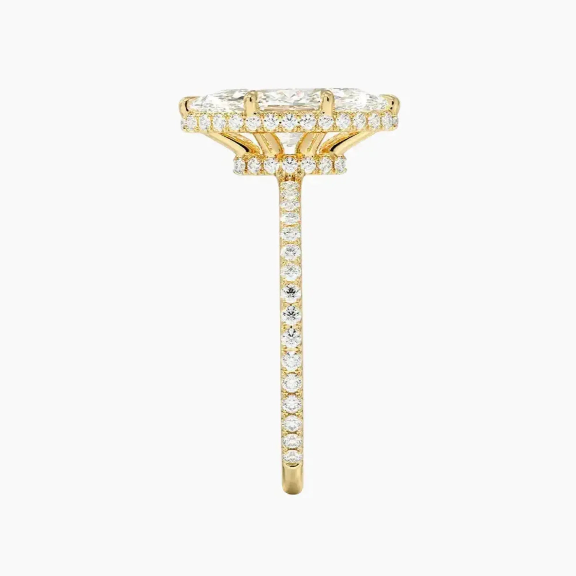 Mirabel Pave Marquise Hidden Halo 2.5 Carat Lab Grown Diamond Engagement Ring in 14K Yellow Gold
