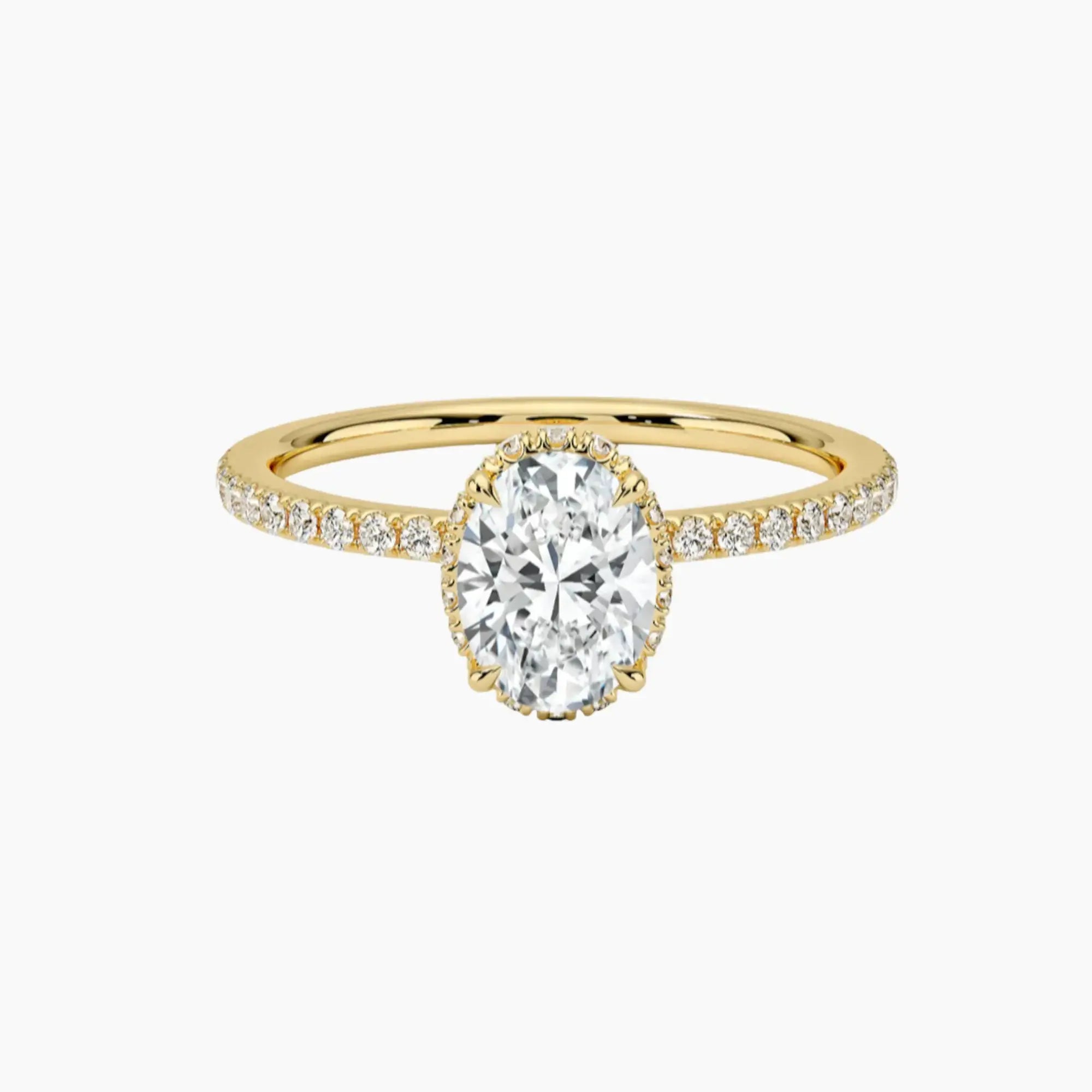 Mirabel Pave Oval Hidden Halo 2.5 Carat Lab Grown Diamond Engagement Ring in 14K White Gold