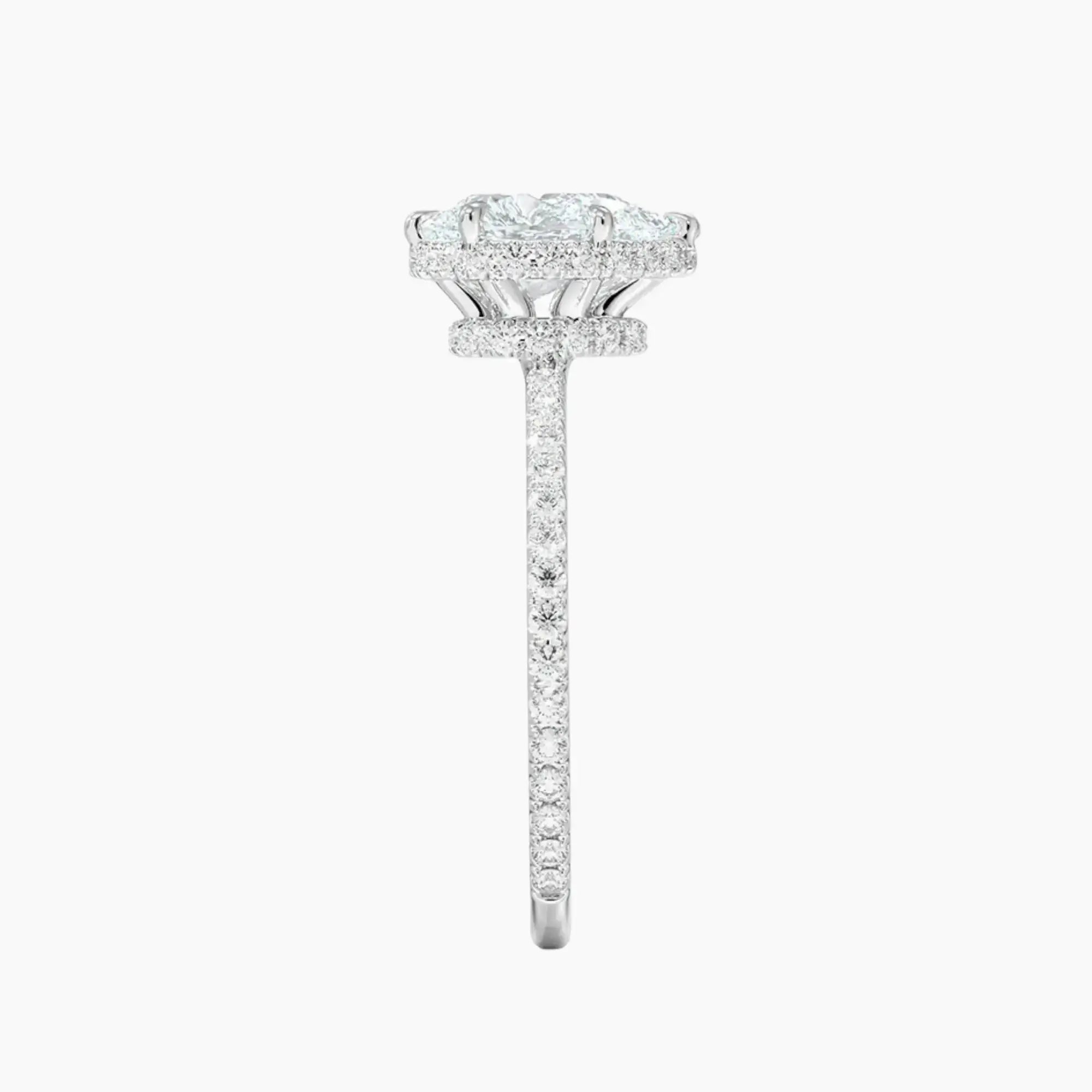 Mirabel Pave Pear Hidden Halo Diamond Ring Setting in 14K Yellow Gold
