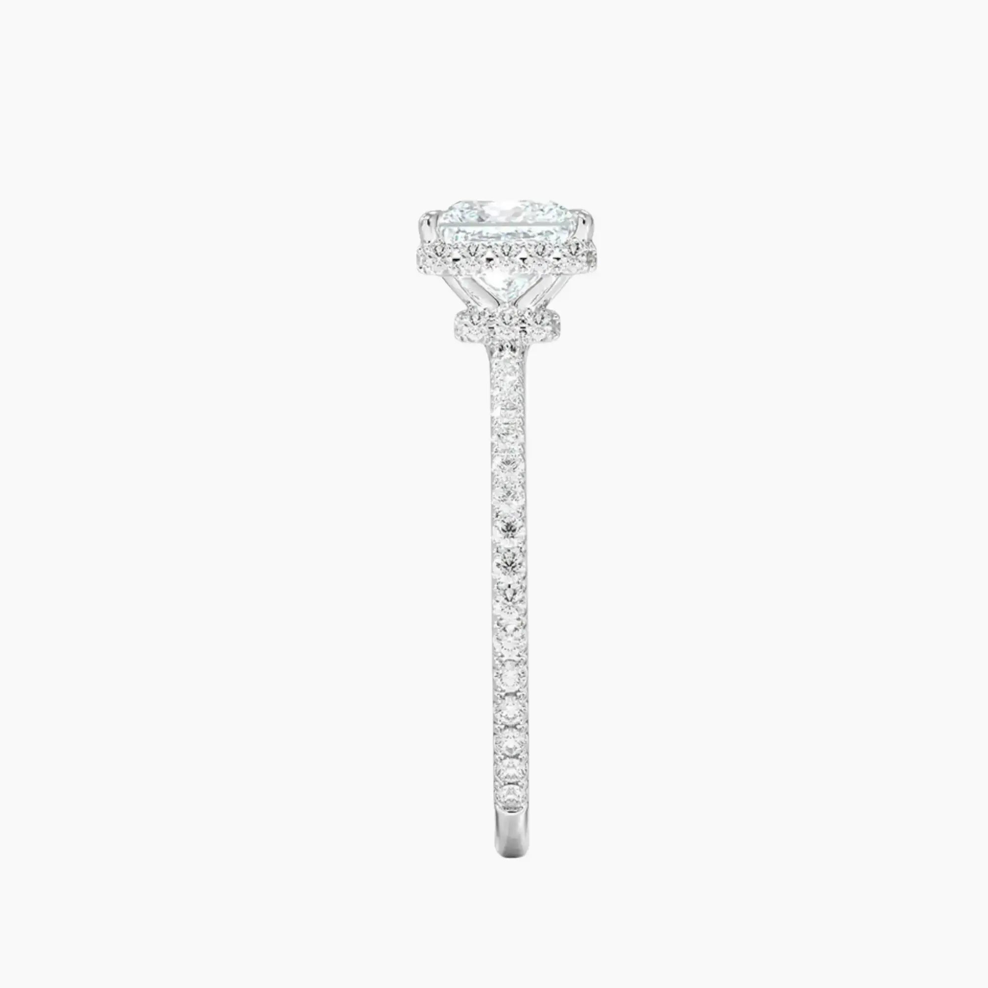 Mirabel Pave Princess Hidden Halo Diamond Ring Setting in 18K Rose Gold