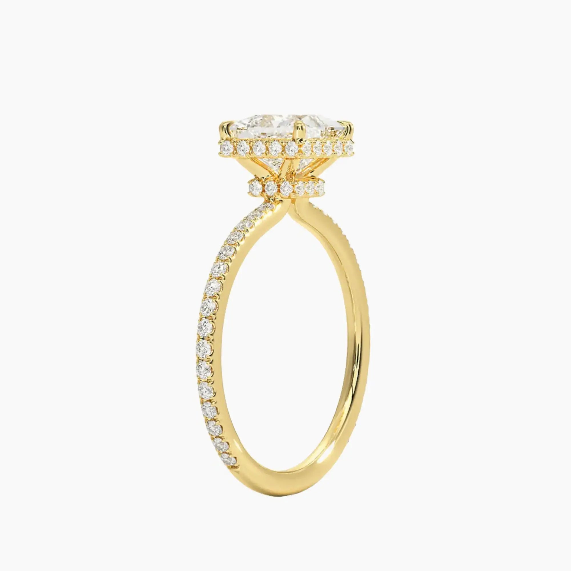 Mirabel Pave Princess Hidden Halo 2 Carat Lab Grown Diamond Engagement Ring in 18K White Gold