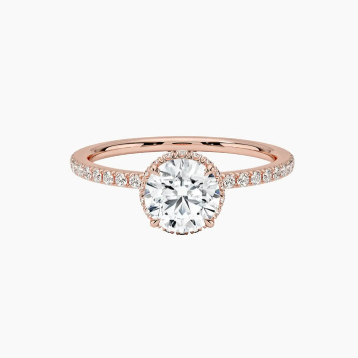 Mirabel Pave Round Hidden Halo 2.5 Carat Lab Grown Diamond Engagement Ring in 14K Rose Gold