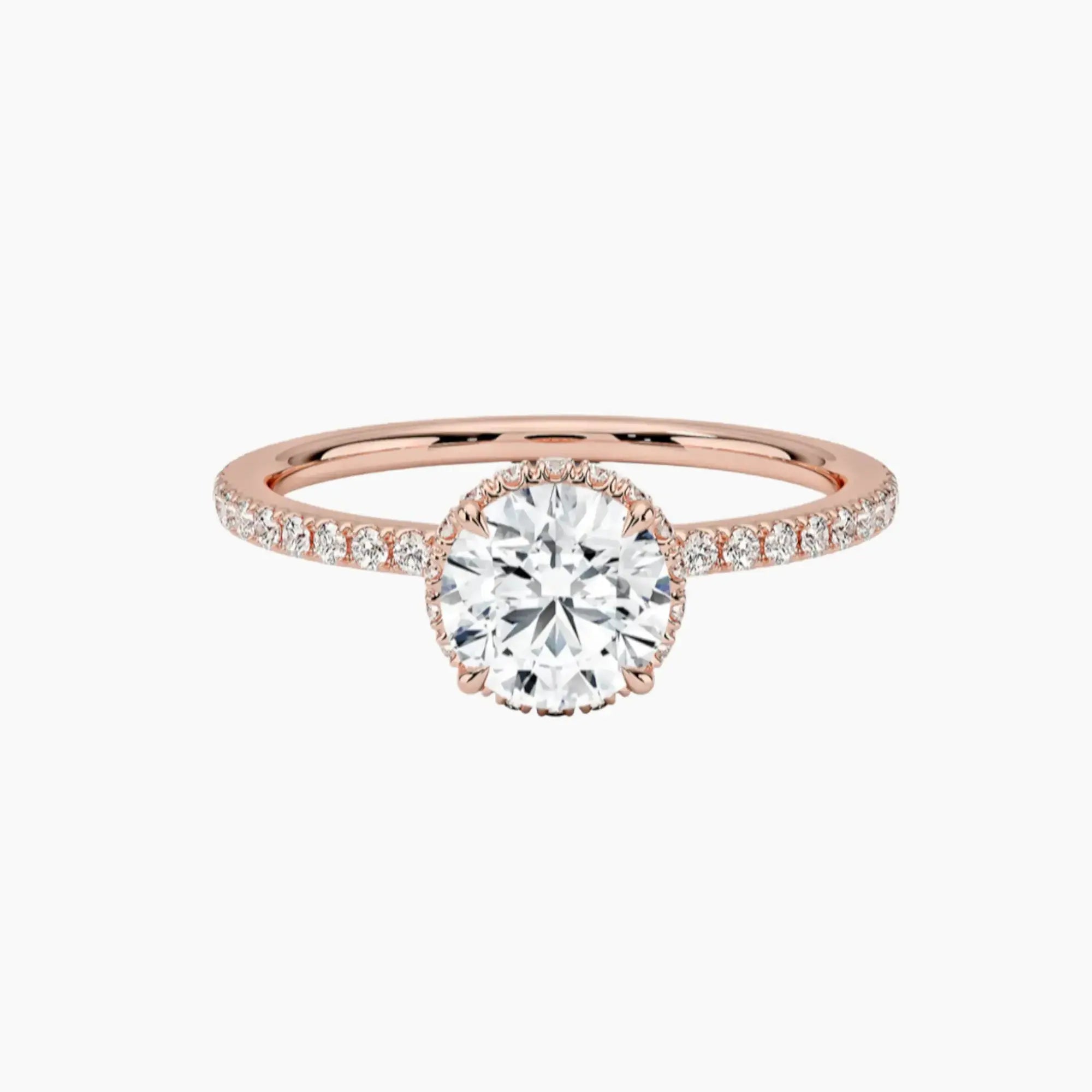Mirabel Pave Round Hidden Halo 1.5 Carat Lab Grown Diamond Engagement Ring in 18K Yellow Gold