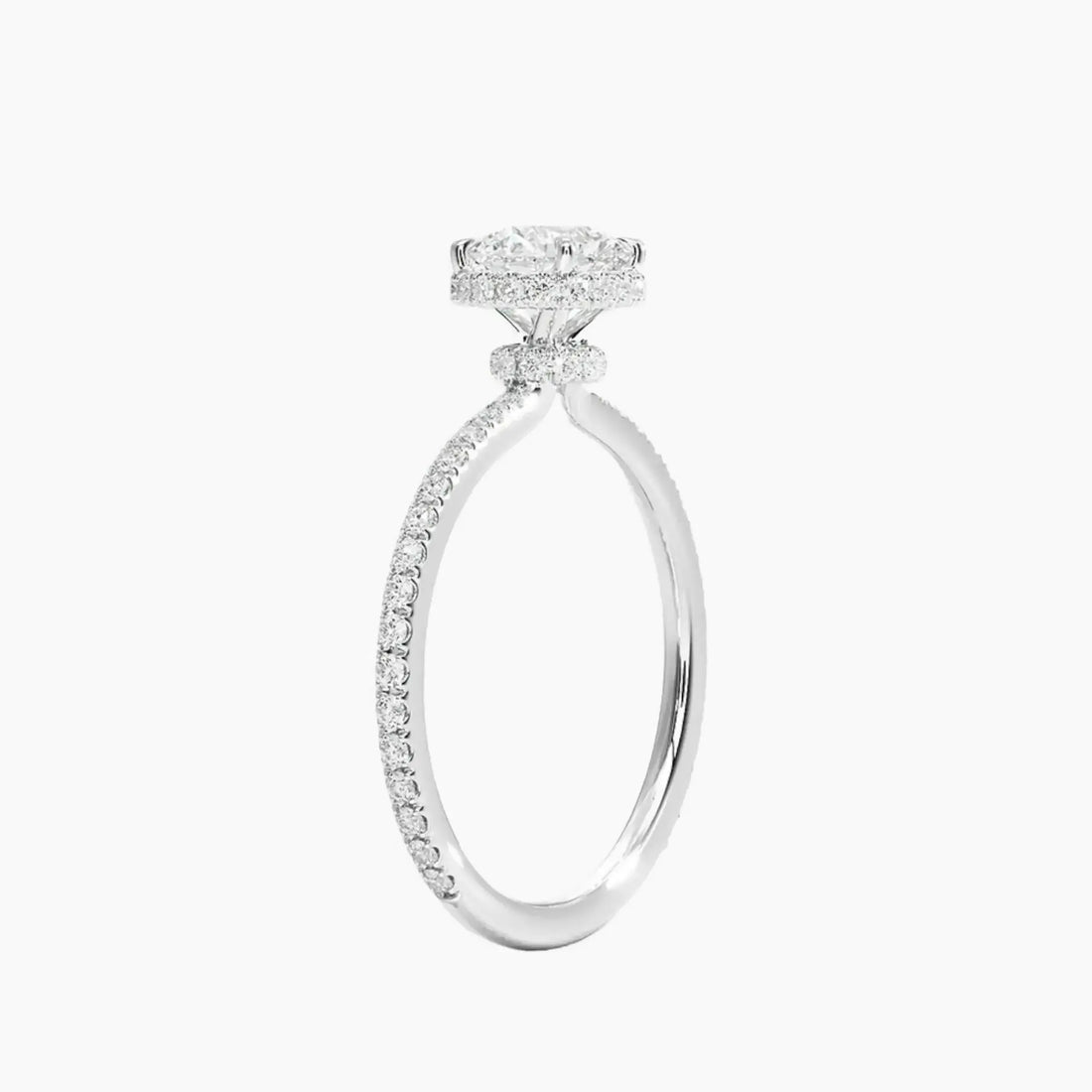 Mirabel Pave Round Hidden Halo 2 Carat Lab Grown Diamond Engagement Ring in 18K Yellow Gold