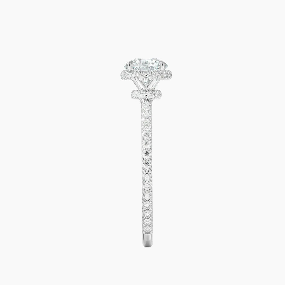 Mirabel Pave Round Hidden Halo 1.5 Carat Lab Grown Diamond Engagement Ring in 14K White Gold