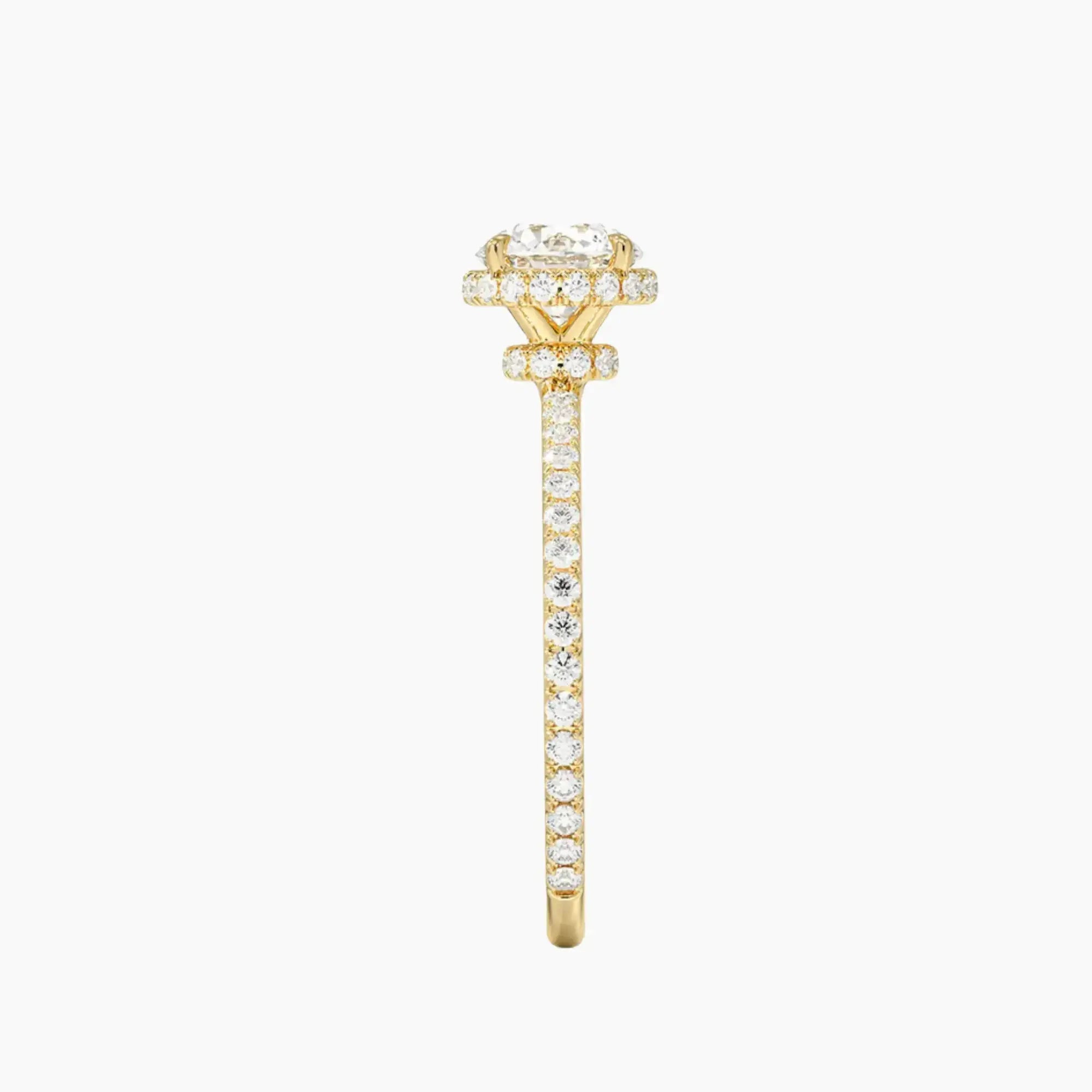 Mirabel Pave Round Hidden Halo 2 Carat Lab Grown Diamond Engagement Ring in 18K Yellow Gold