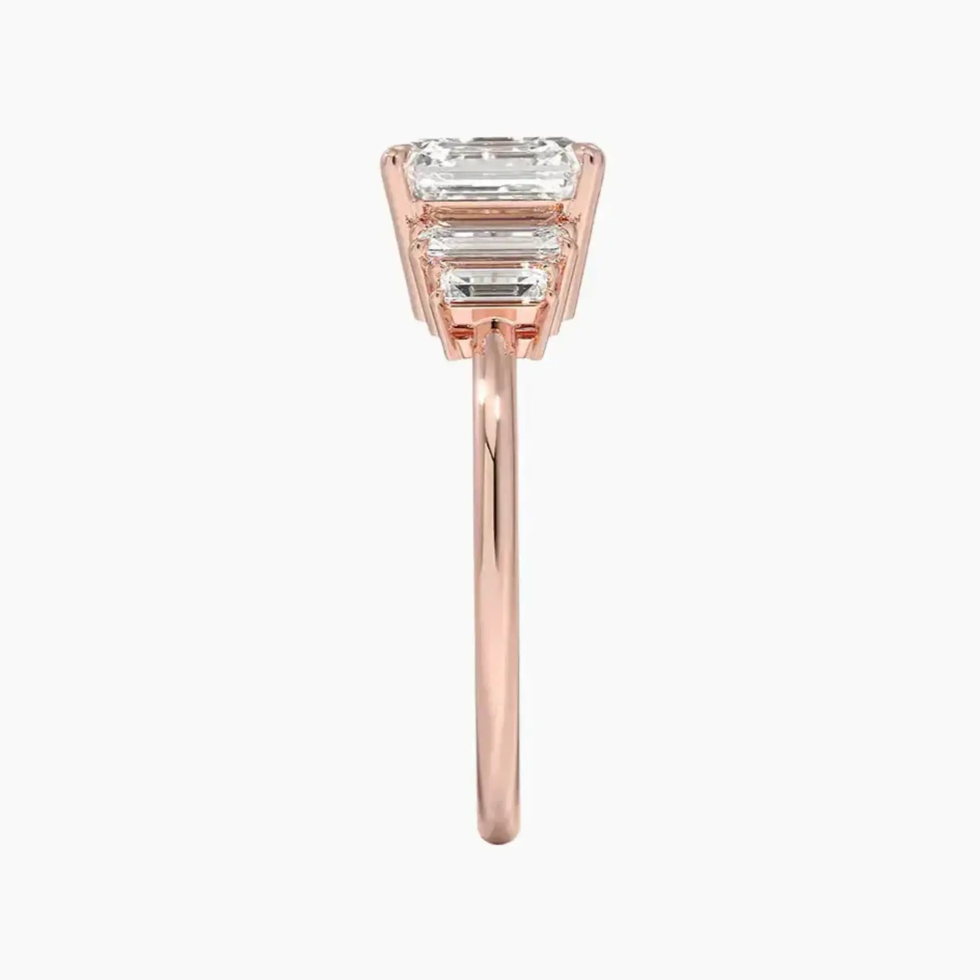 Nerine Five Stone Asscher Designer 3 Carat Lab Grown Diamond Engagement Ring in 18K White Gold