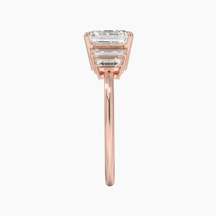 Nerine Five Stone Asscher Designer 2 Carat Lab Grown Diamond Engagement Ring in 14K White Gold