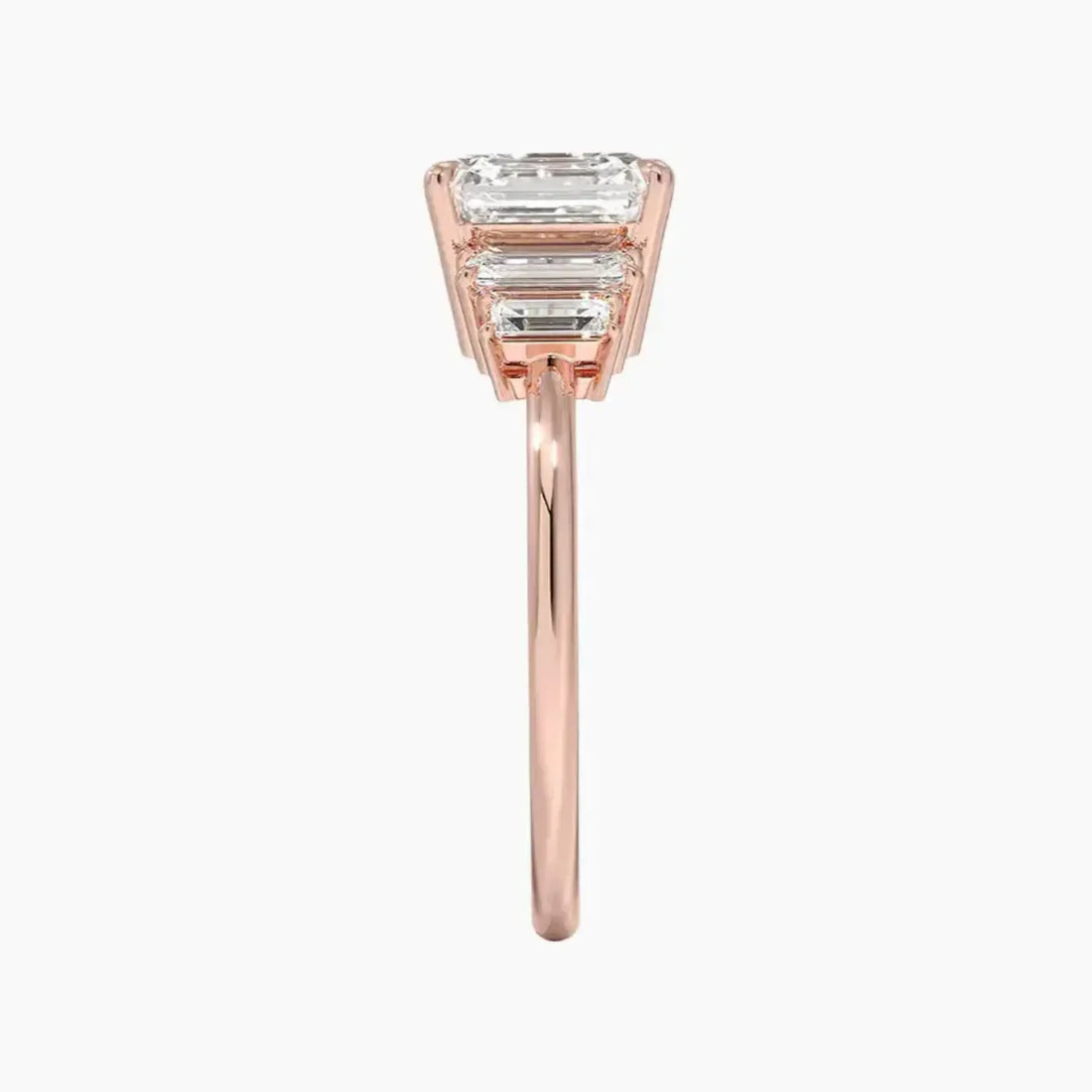 Nerine Five Stone Asscher Designer 1.5 Carat Lab Grown Diamond Engagement Ring in 14K Yellow Gold