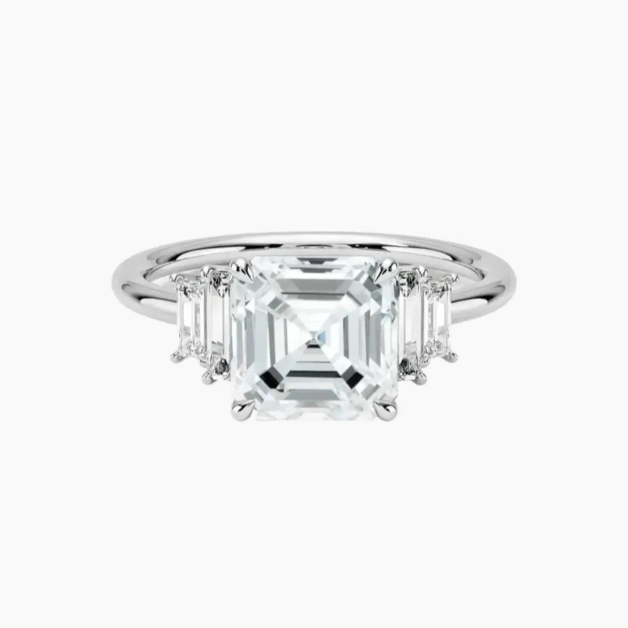 Nerine Five Stone Asscher Designer 1.5 Carat Lab Grown Diamond Engagement Ring in 14K Yellow Gold