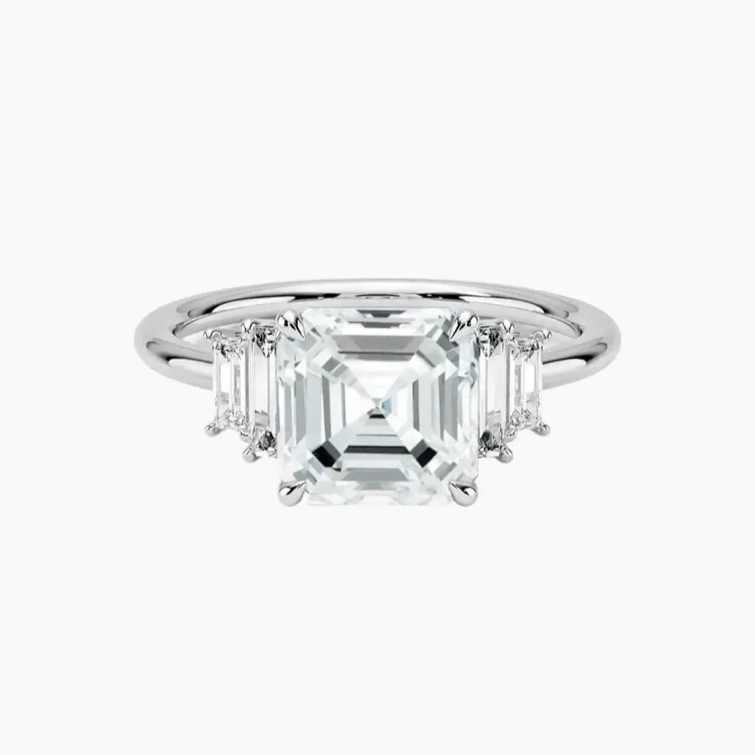 Nerine Five Stone Asscher Designer 1.5 Carat Lab Grown Diamond Engagement Ring in 14K Rose Gold