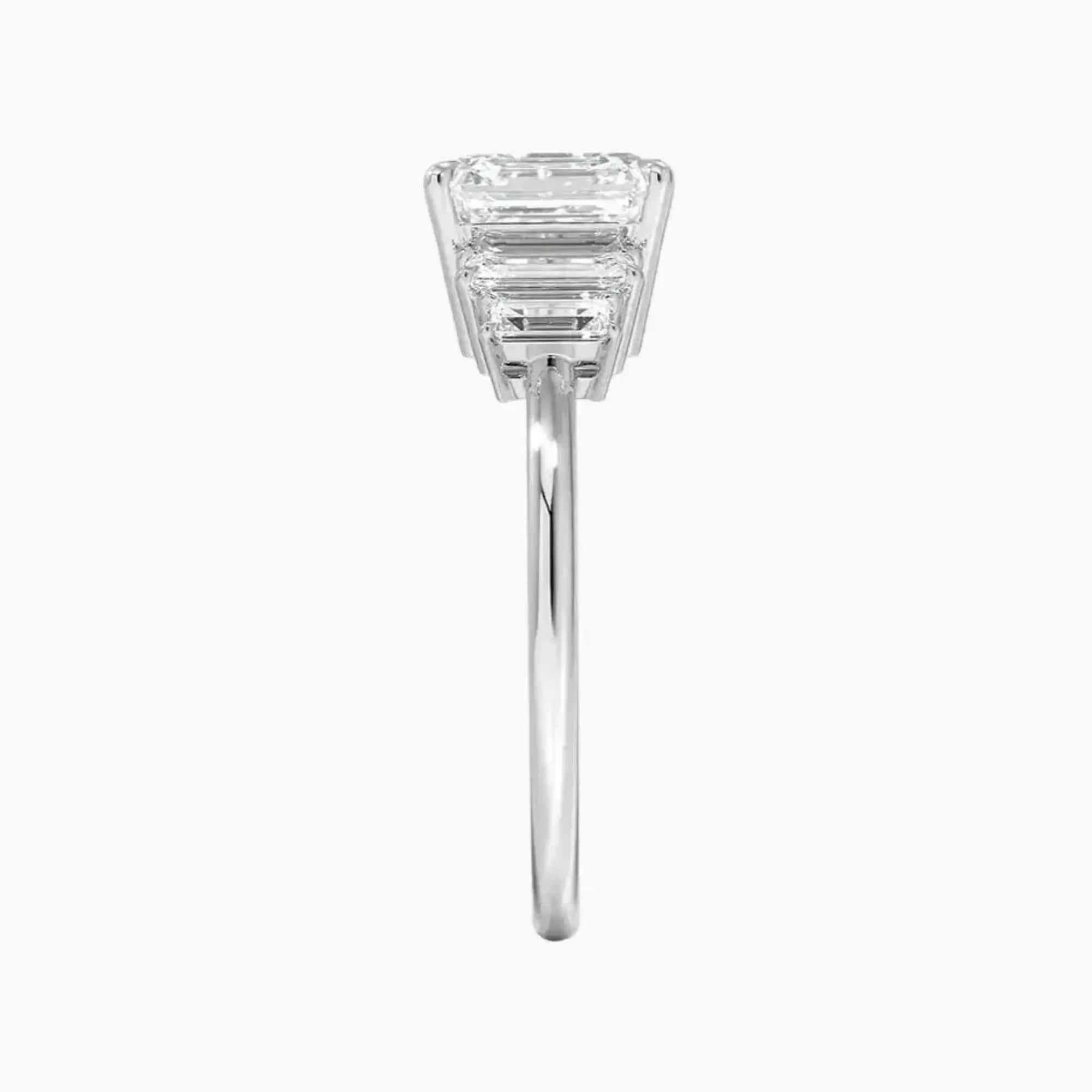 Nerine Five Stone Asscher Designer 3 Carat Lab Grown Diamond Engagement Ring in 14K White Gold