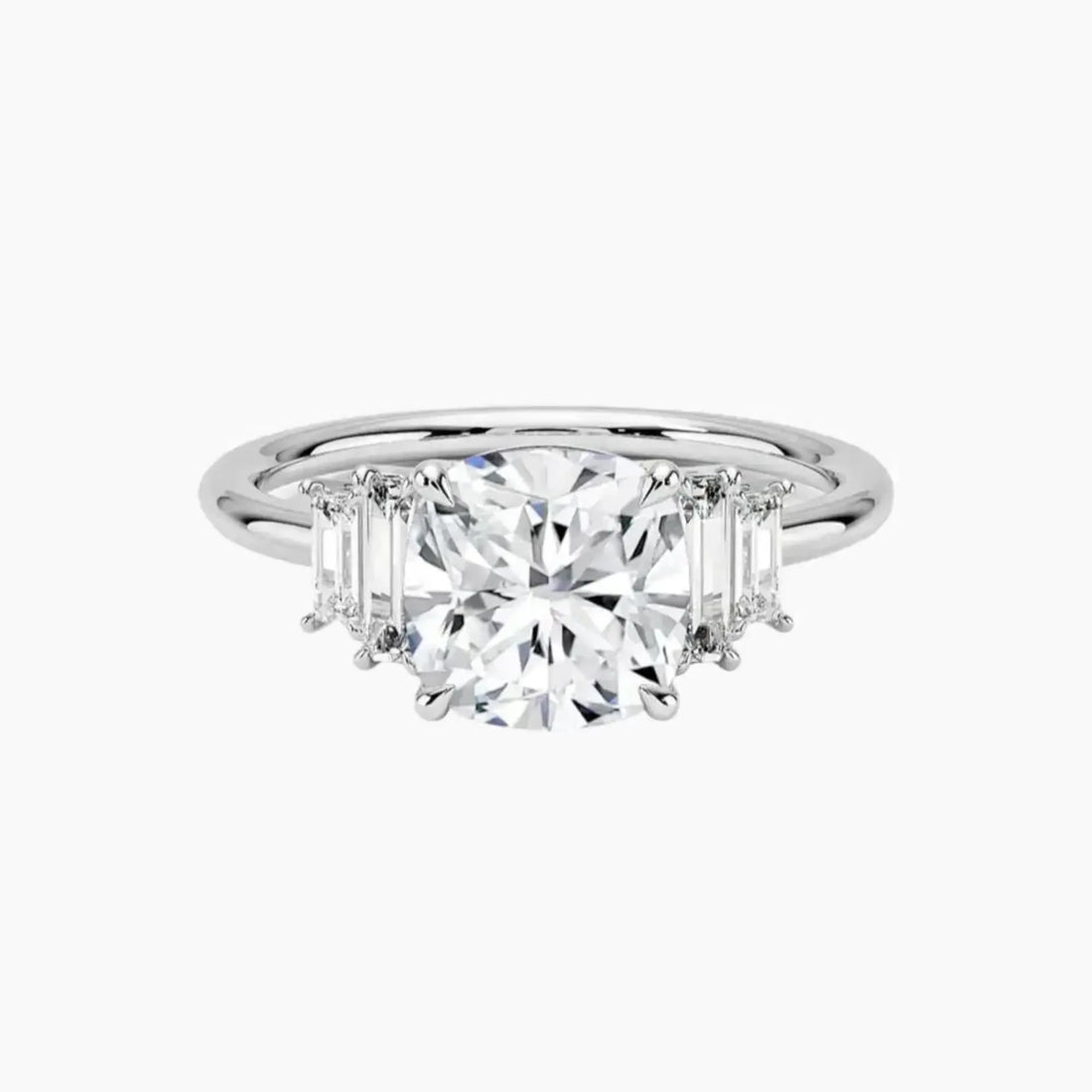 Nerine Five Stone Cushion Designer 3 Carat Lab Grown Diamond Engagement Ring in 18K Rose Gold