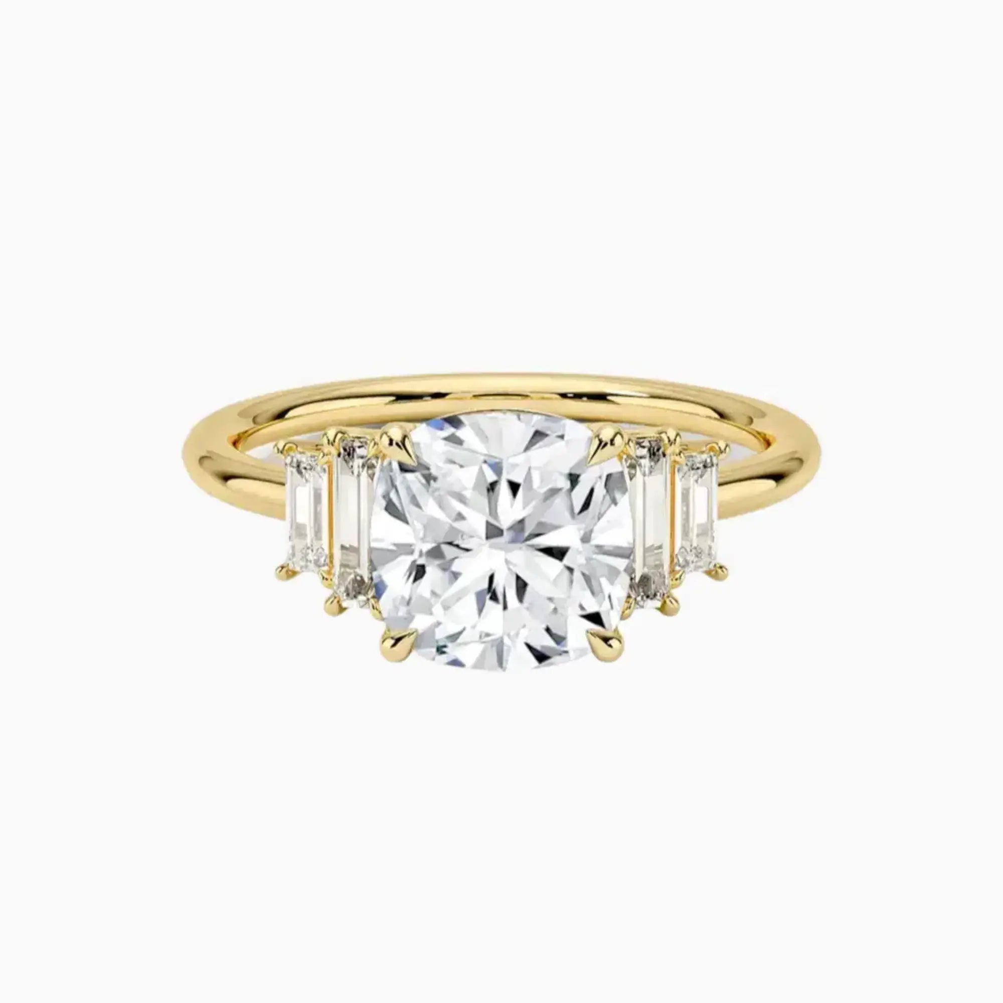 Nerine Five Stone Cushion Designer 3 Carat Lab Grown Diamond Engagement Ring in 18K Rose Gold