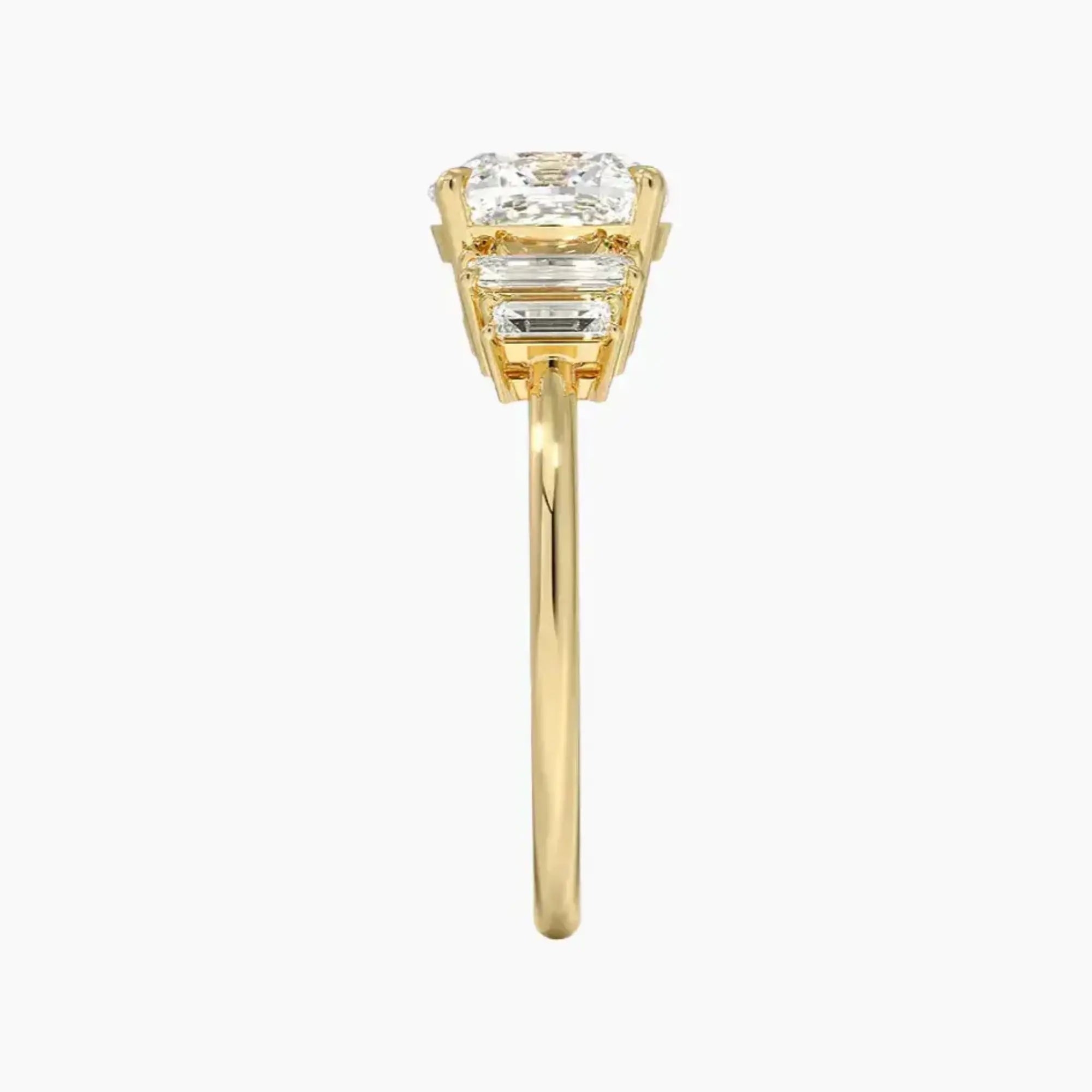 Nerine Five Stone Cushion Designer 3 Carat Lab Grown Diamond Engagement Ring in 14K Rose Gold