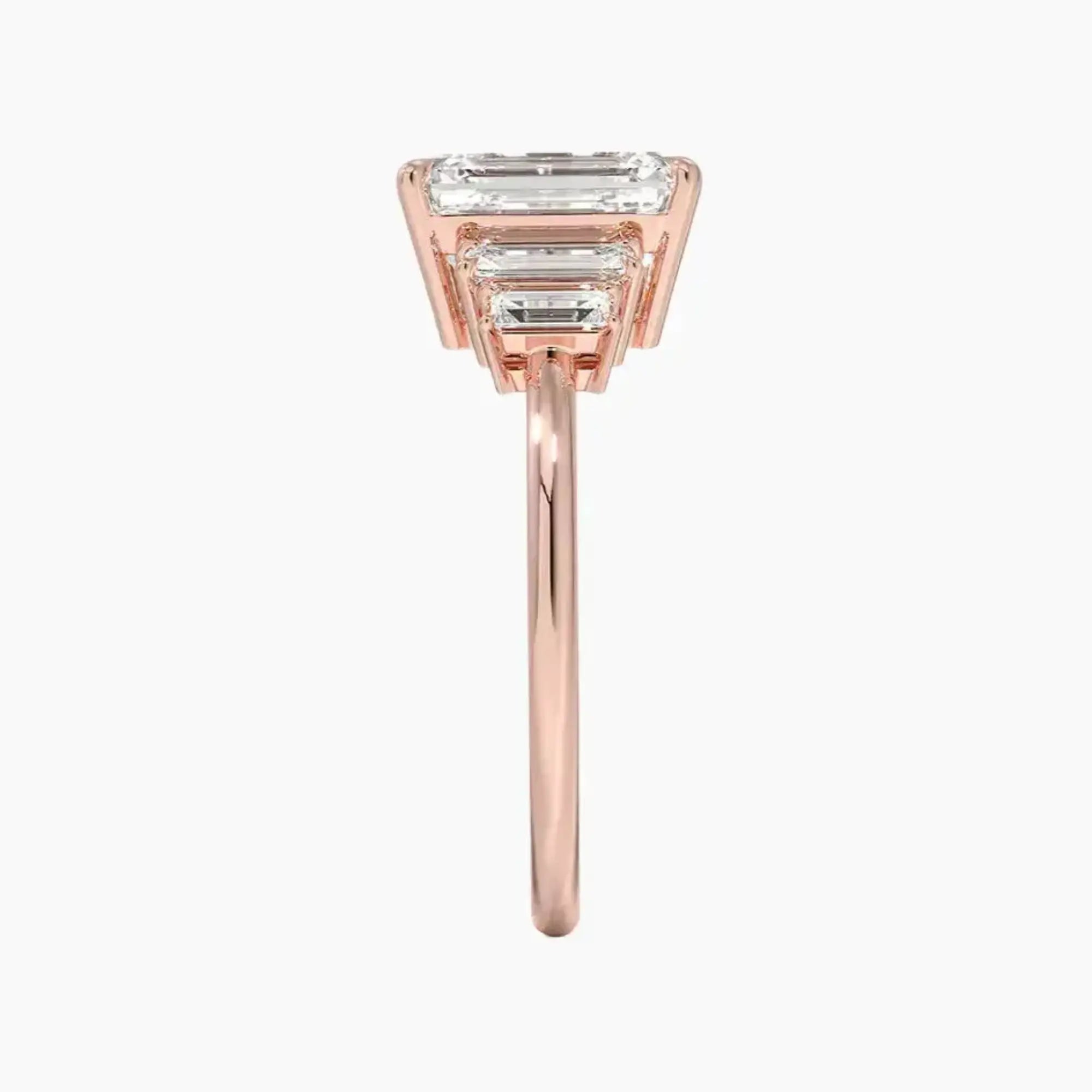 Nerine Five Stone Emerald Designer 1 Carat Lab Grown Diamond Engagement Ring in 18K White Gold